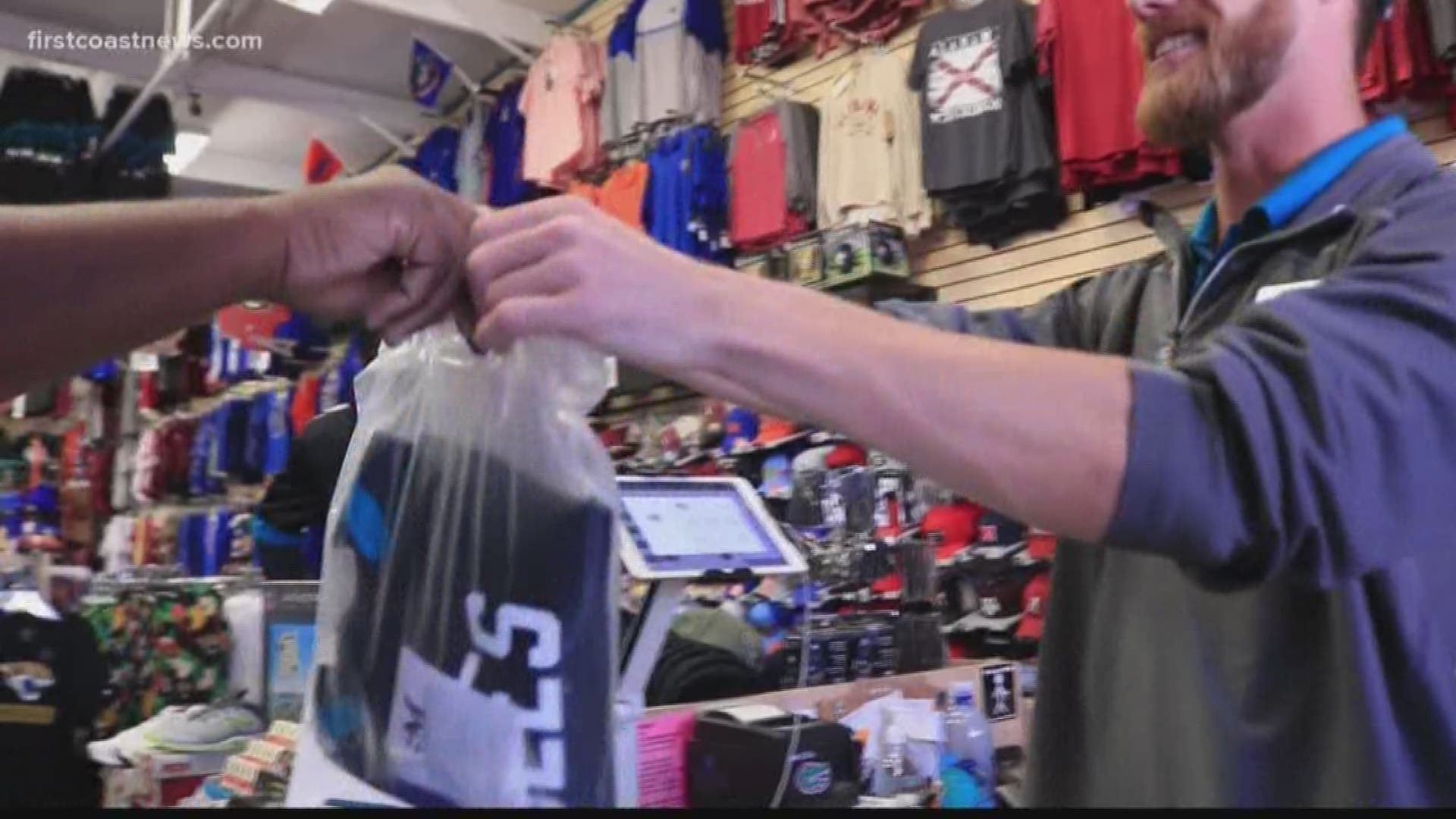 The number seven jersey is finally for sale in Jacksonville, with SportsMania being one of the firsts to stock up.