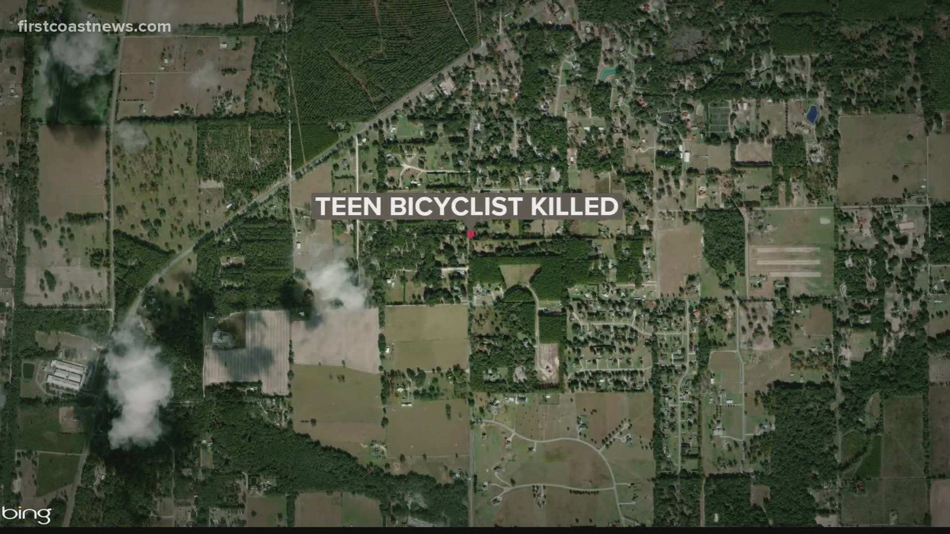 A car being driven by an 18-year-old girl hit the 15-year-old boy who was riding a bicycle, authorities said.
