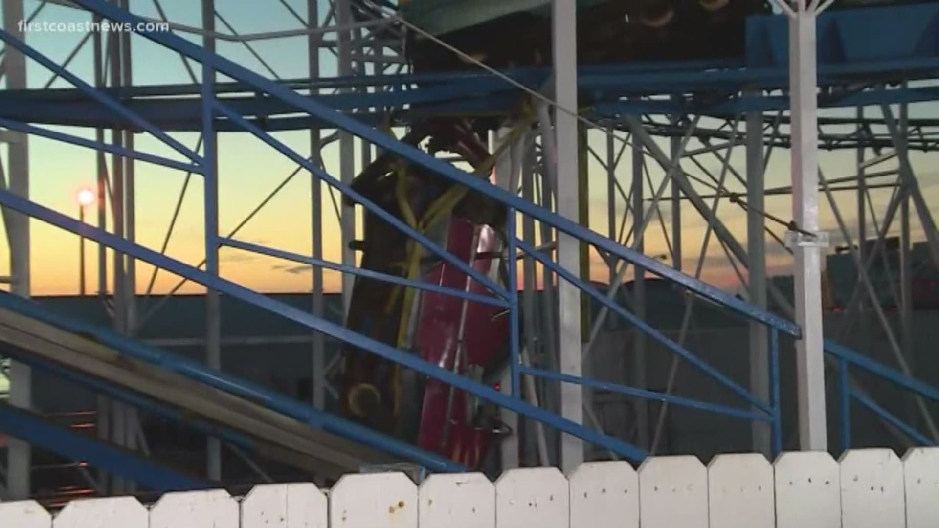 Two people fell 34 feet after a roller coaster derailed in Daytona Beach Thursday night, according to the Daytona Beach Fire Department.