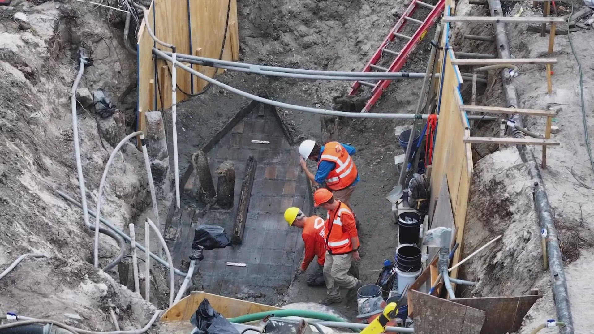 1800 s boat unearthed from St. Augustine now in storage waiting for next home