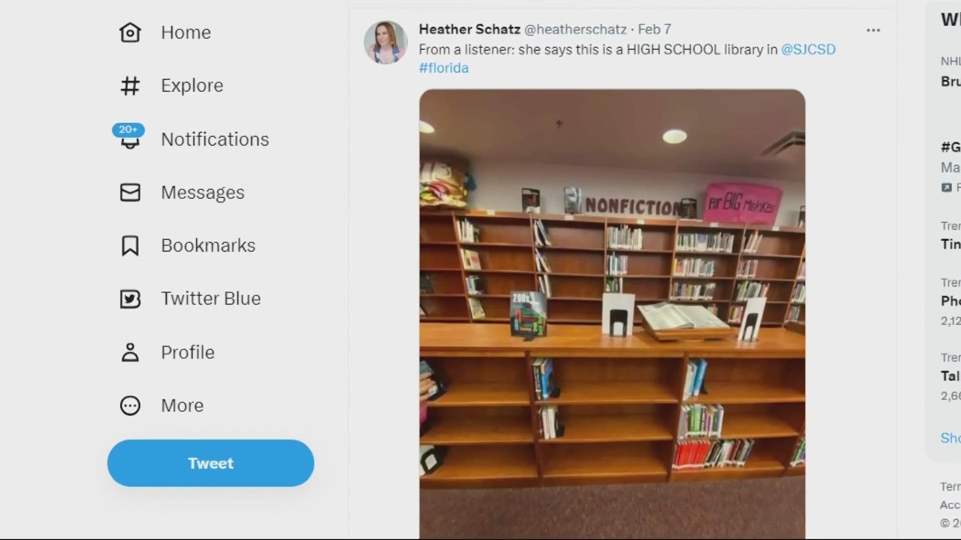 Here's what we've learned about the photo that was taken in a library at a St. Johns County public school.