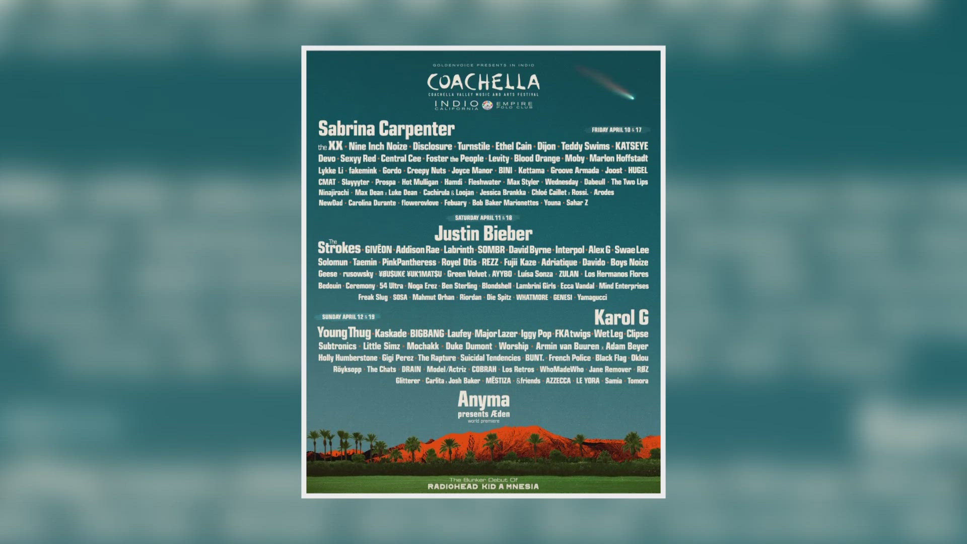 The desert festival returns in April with a star-packed bill and a few surprises teased at the bottom of the poster.