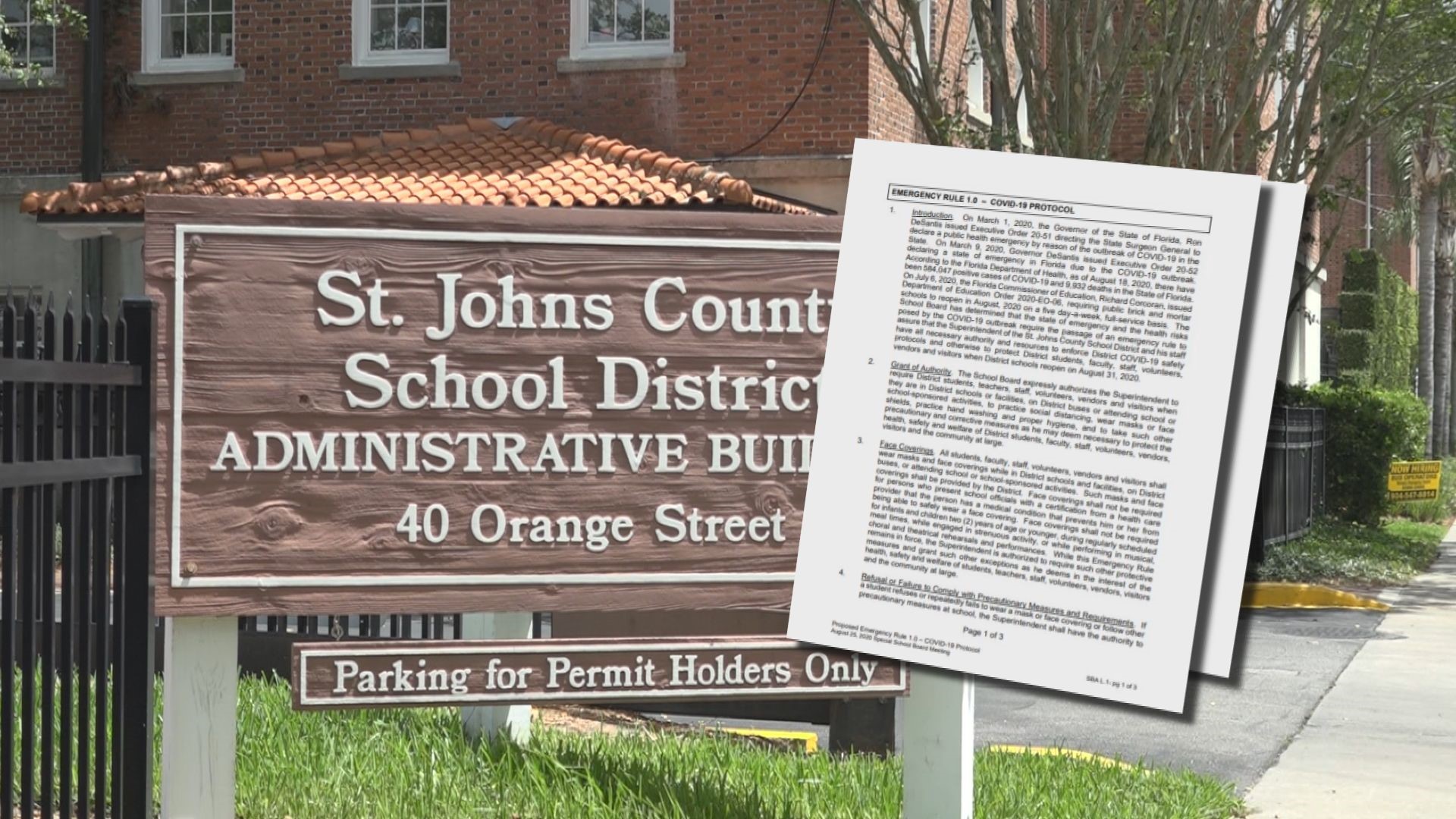 The St. Johns County School District passed an emergency order Tuesday that allows the superintendent to reassign students who break the district's mask code.