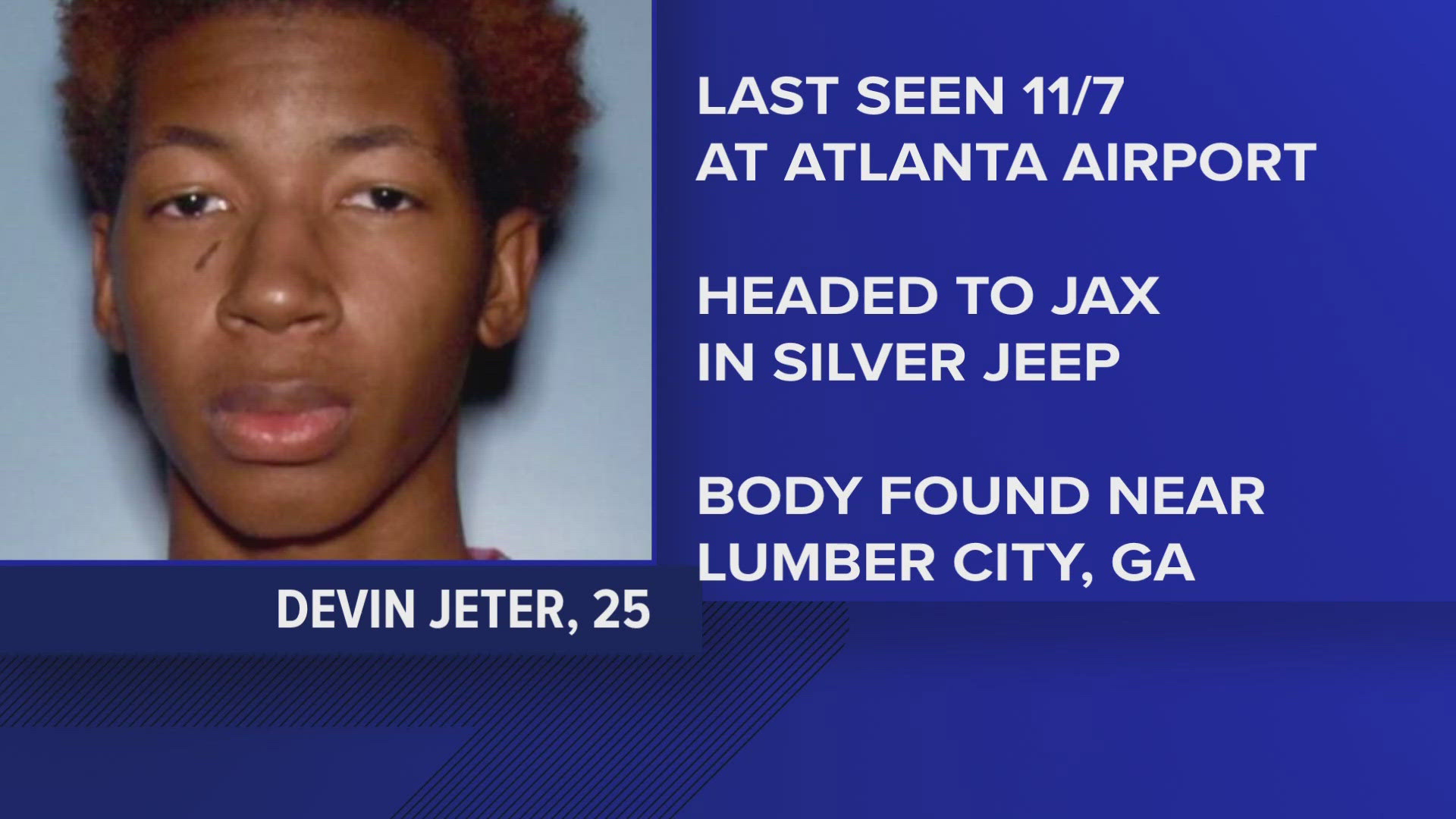 The Georgia Bureau of Investigation is now hoping for information that can give them answers on what happened to 25-year-old Devin Jeter.