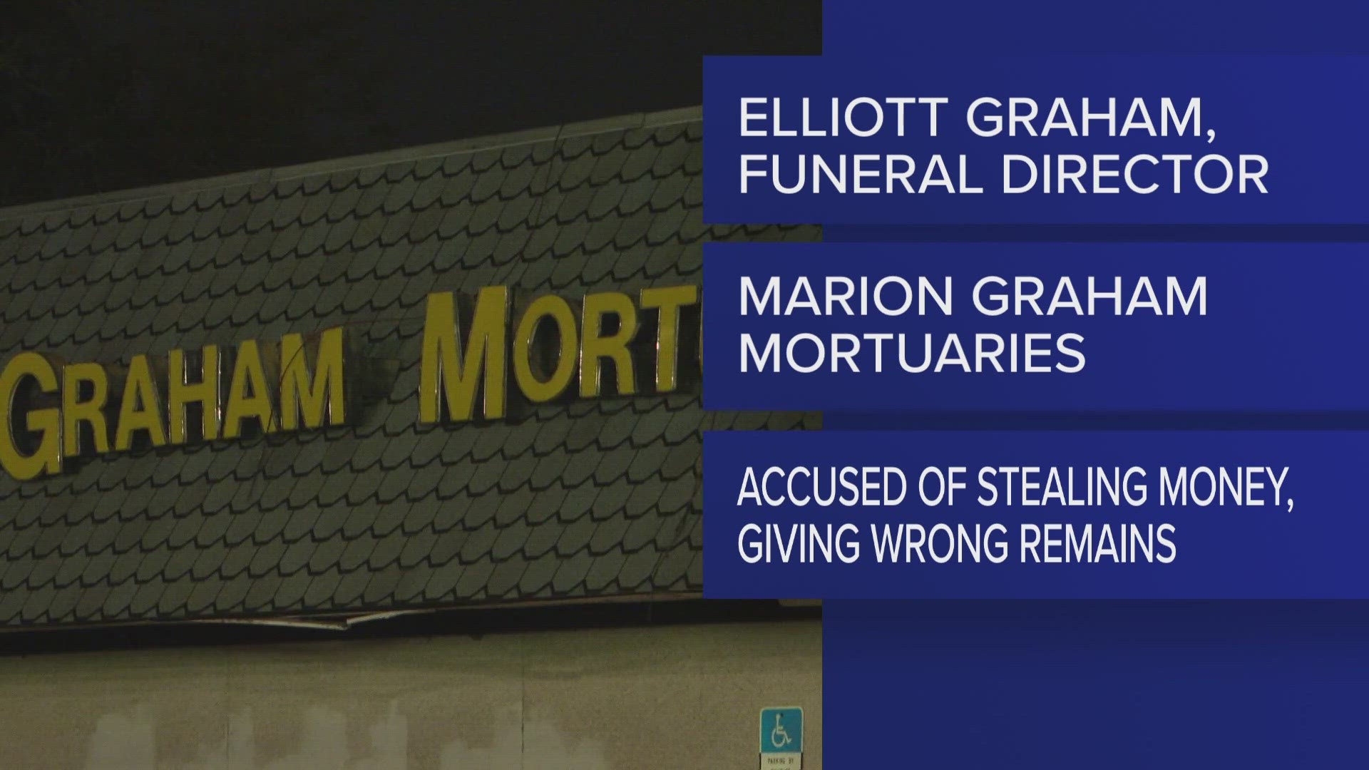 A news release from Florida CFO Jimmy Patronis says Elliot Graham was returning fake cremated remains to families. He is also accused of grand theft.