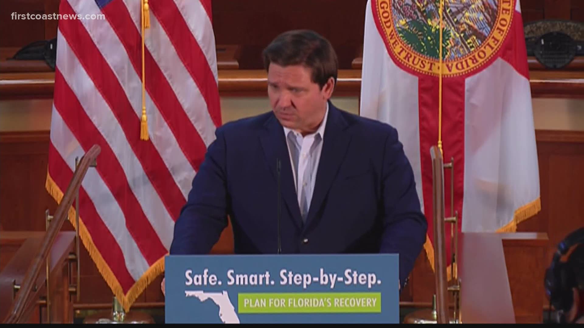 Florida Gov. Ron DeSantis says the median age for people testing positive for COVID-19 in Duval county is 29 years old.