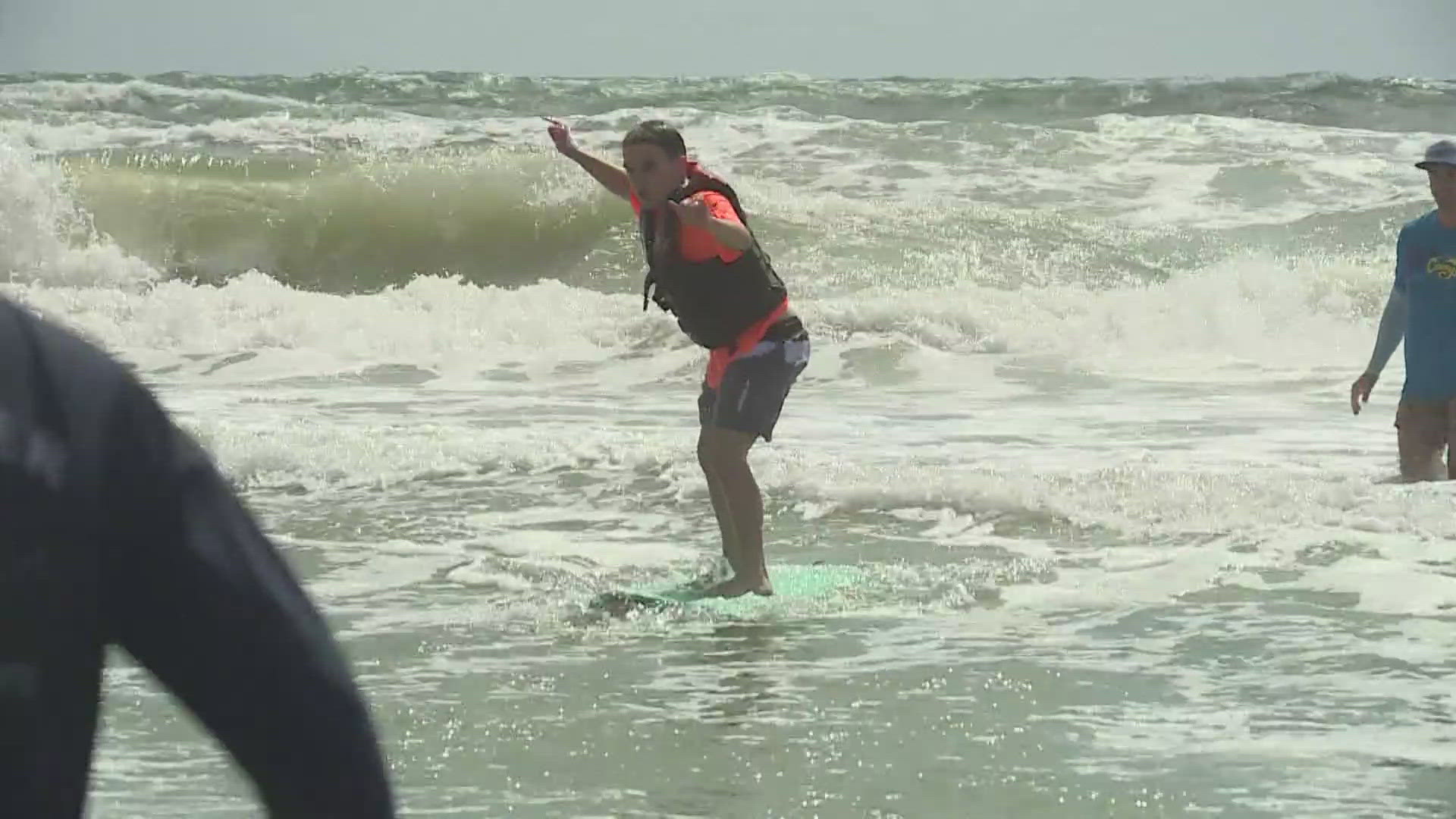 HEAL (Helping Enrich Autistic Lives) held its annual surf camp for kids and young adults with autism Wednesday,  despite strong winds and rough waves.