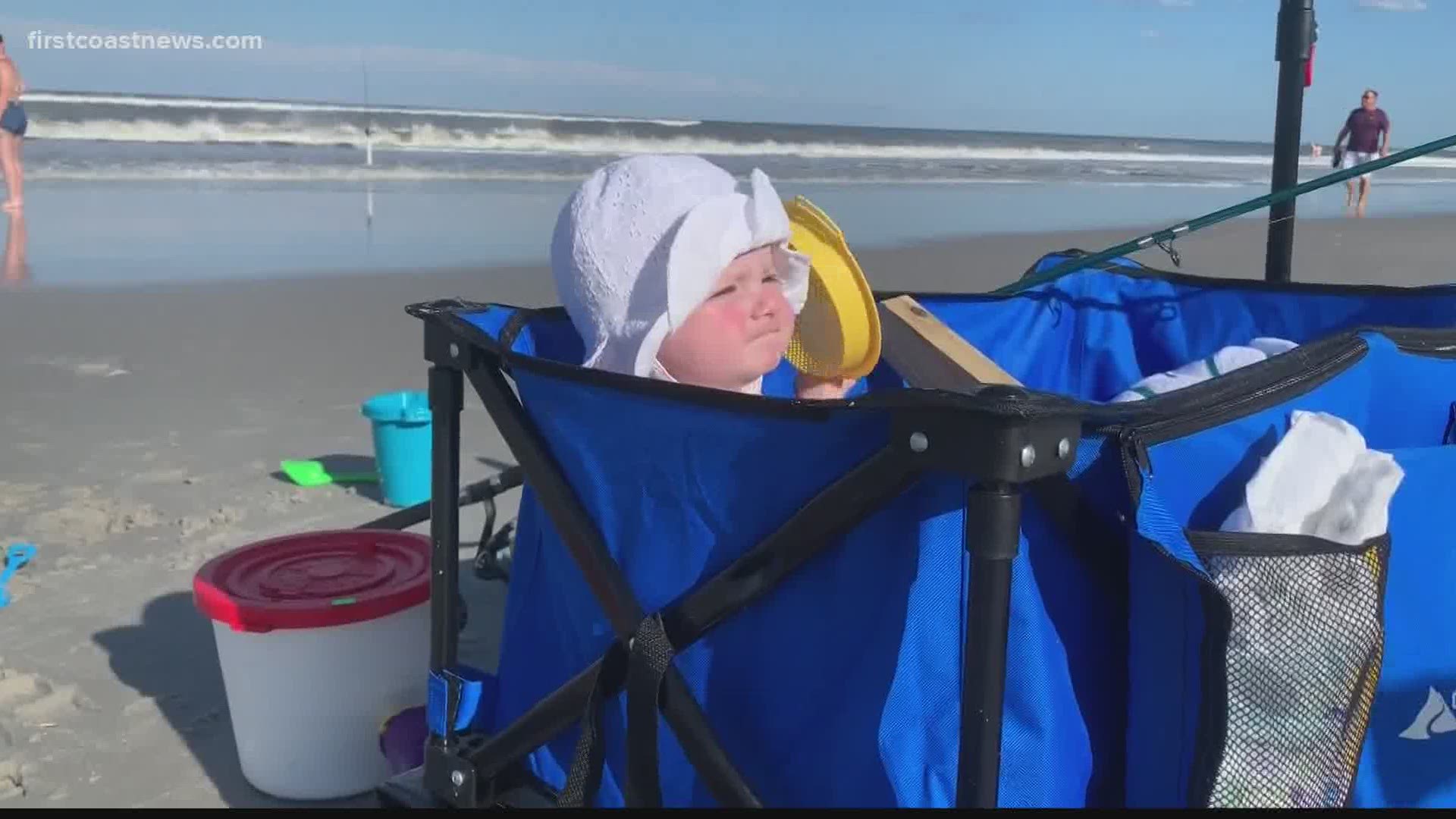 Jacksonville Beach lifeguards will be on duty from 10 a.m. until 6 p.m. They remind families to set up in front of a lifeguard stand, especially if they have kids.