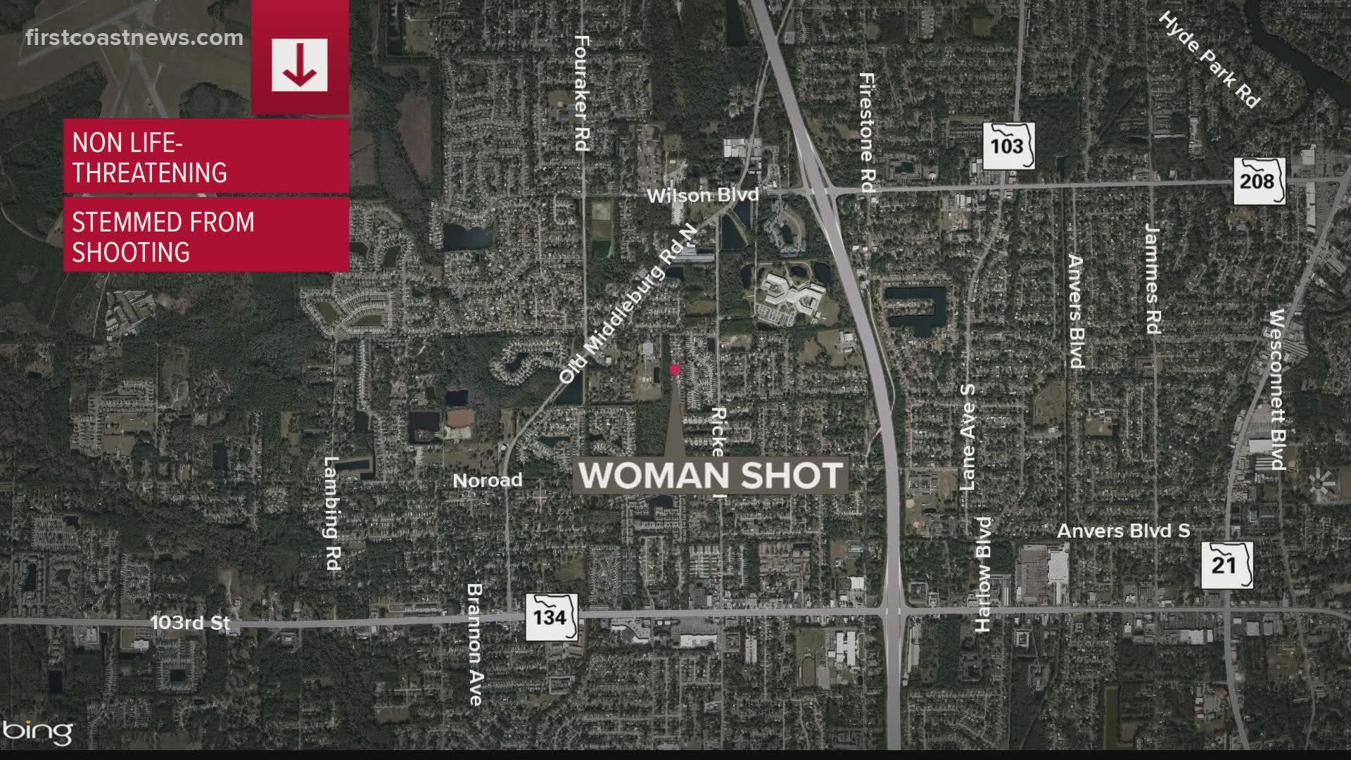 A woman was shot in one of the shootings in the Jacksonville Heights area.