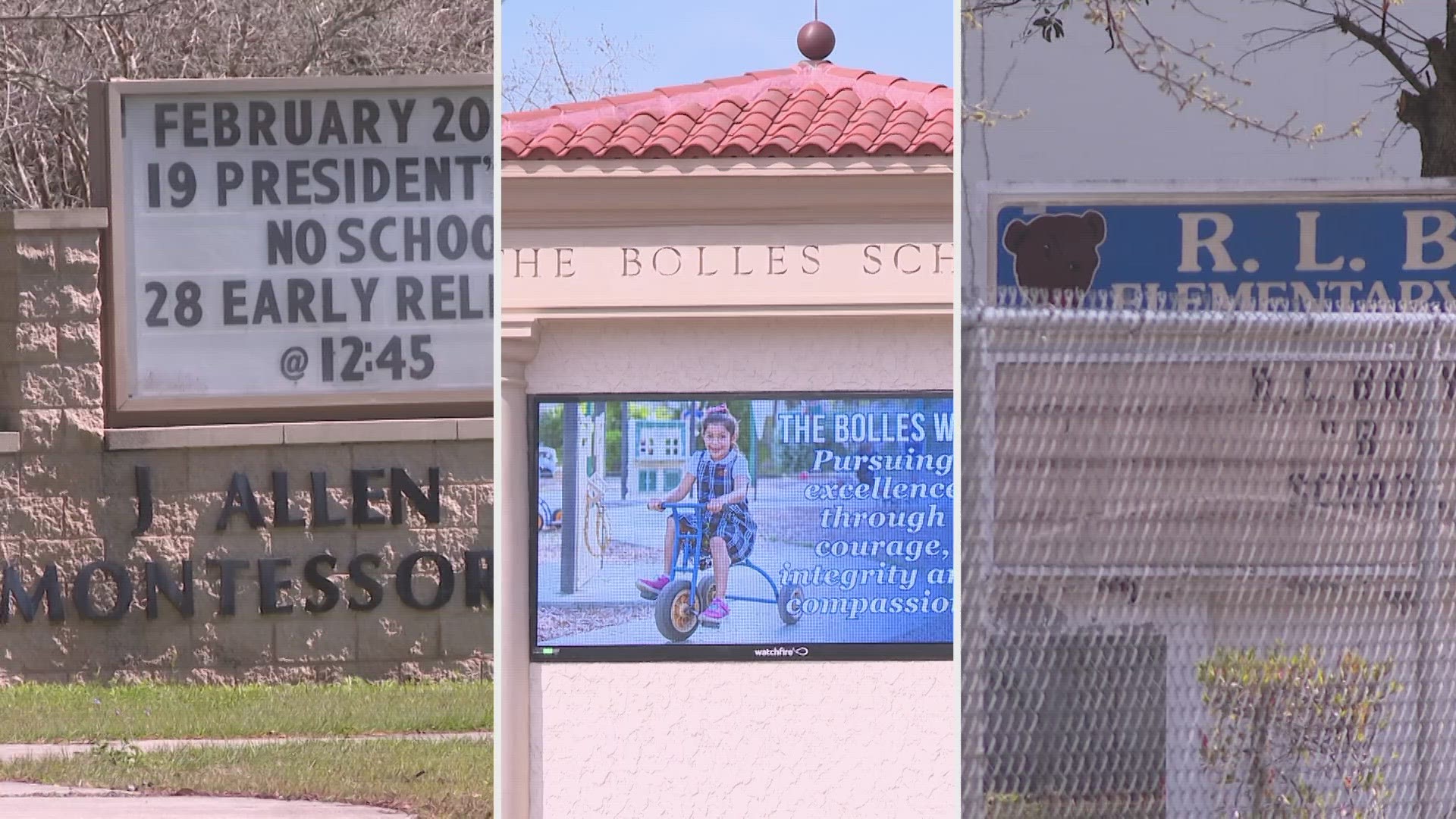 J. Allen Axson Elementary School, R.L. Brown Elementary School and The Bolles School reported bomb threats Wednesday and were given the "all clear."