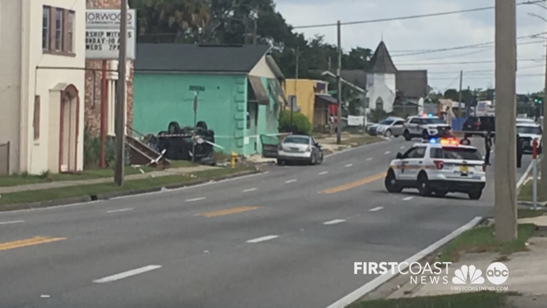 The Jacksonville Sheriff's Office says both the northbound and southbound lanes in the area of 6500 Norwood are blocked due to the crash.