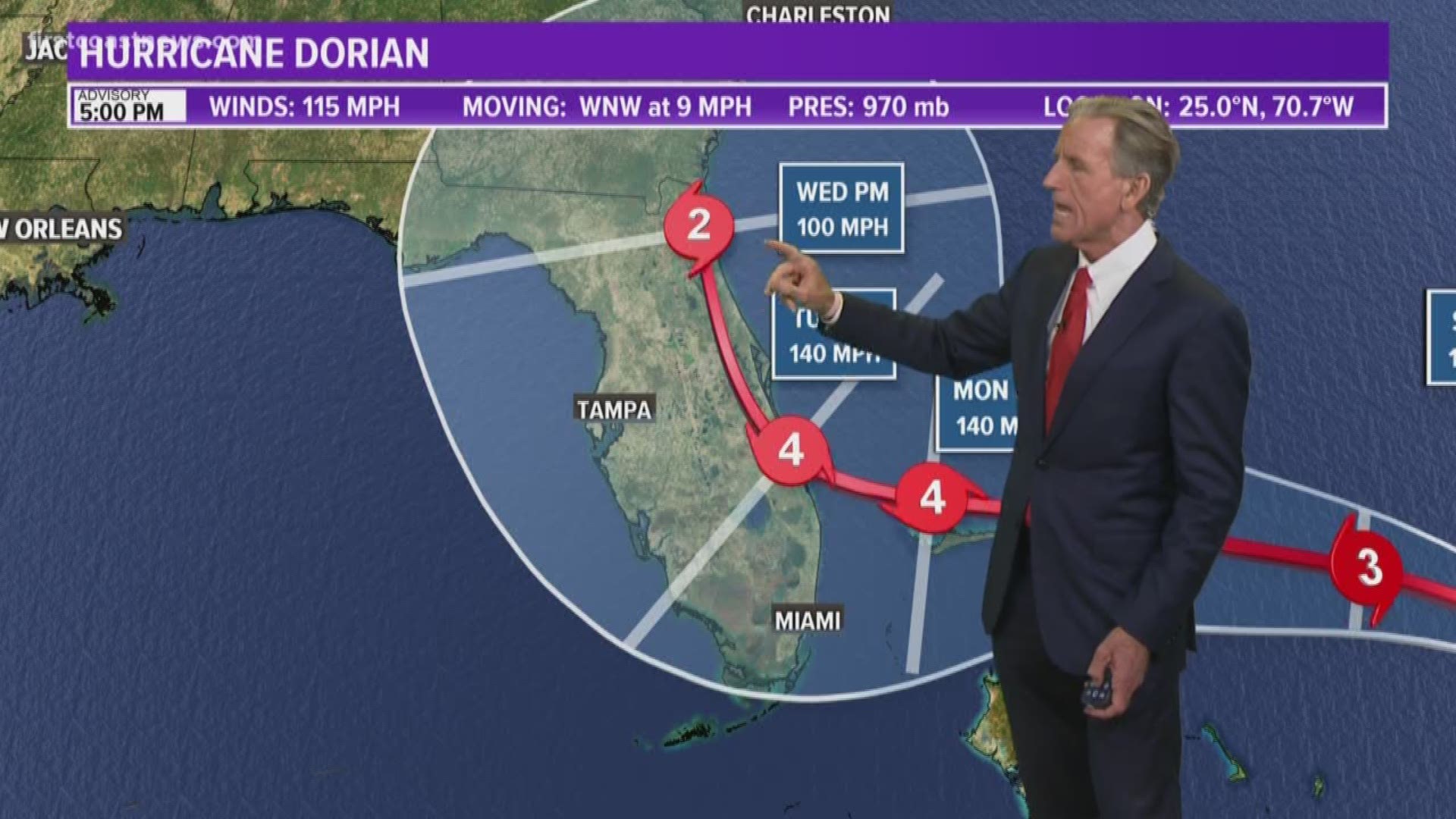 Dorian remains an extremely dangerous Category 3 hurricane with maximum sustained winds of 115 mph. This very powerful storm is expected to continue to intensify and also expand in size in the coming days.