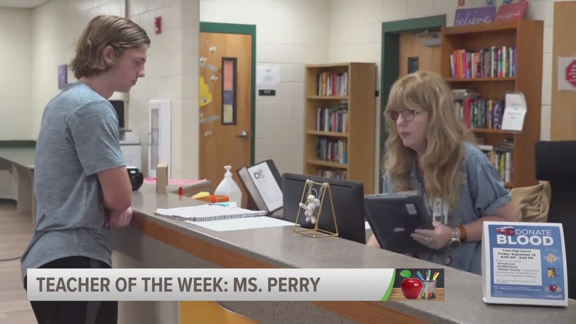 Ms. Donna Perry has been teaching in the classroom for more than 30 years, but is now Yulee High School's media specialist.