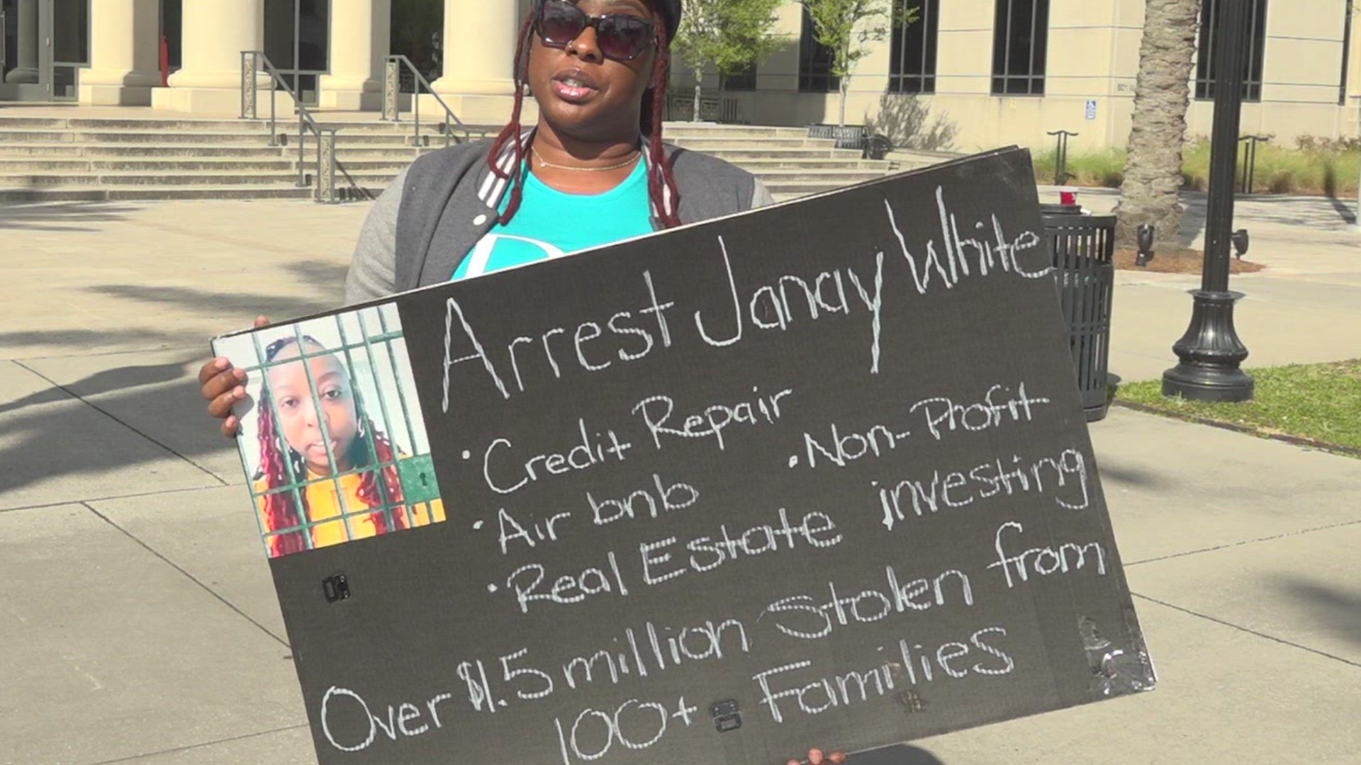 Their numbers are now cut down to just two people, but Raven Griffin-Bright is still holding up her sign outside city hall calling for the arrest of Janay White.