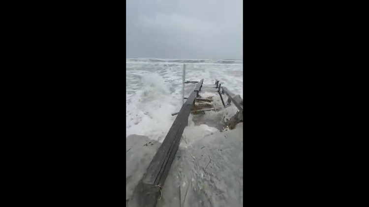 Storm surge in Jacksonville Beach