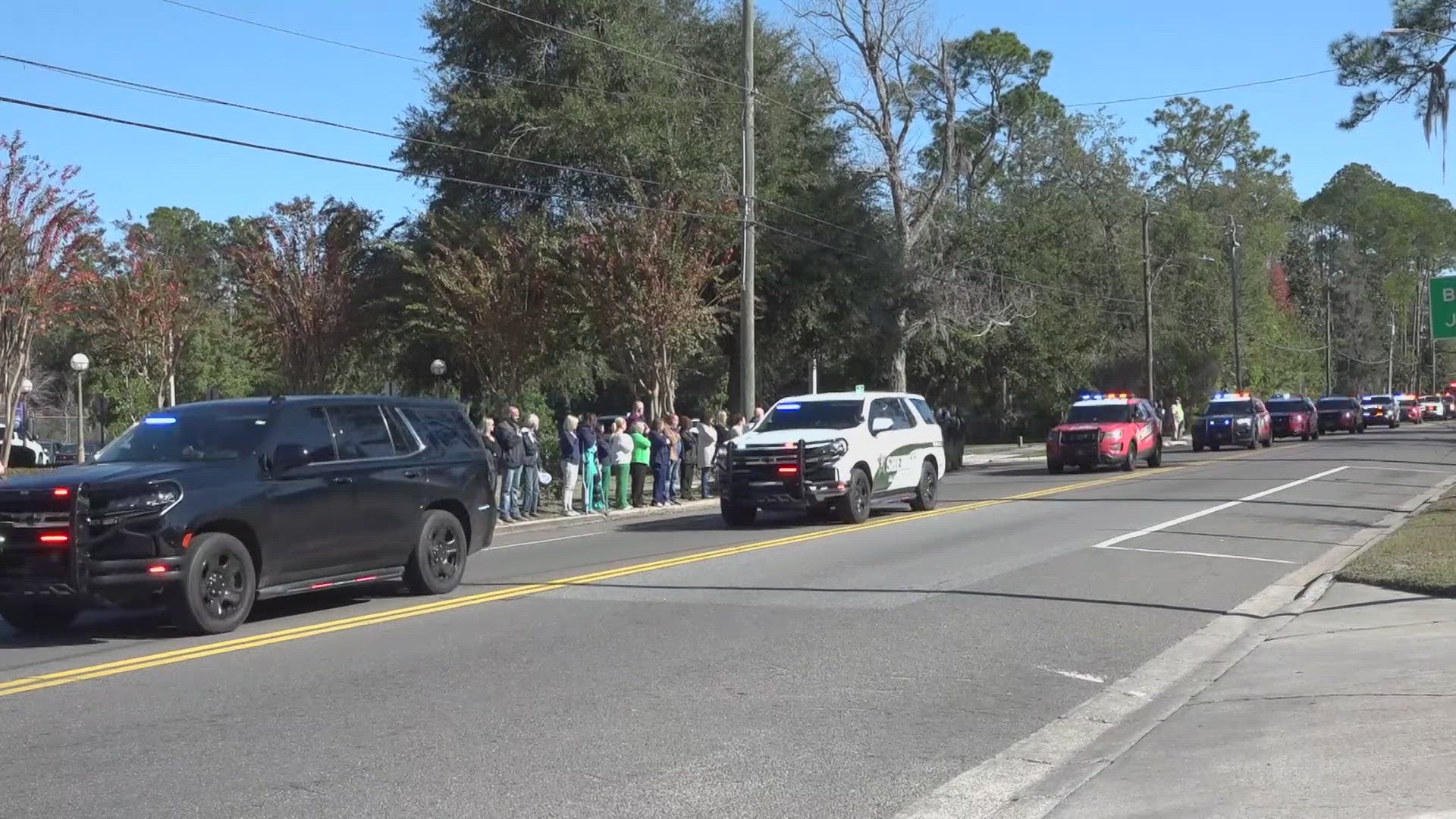 The Baker County community held a procession Wednesday for County Commissioner James Bennett, who was killed in a car crash.