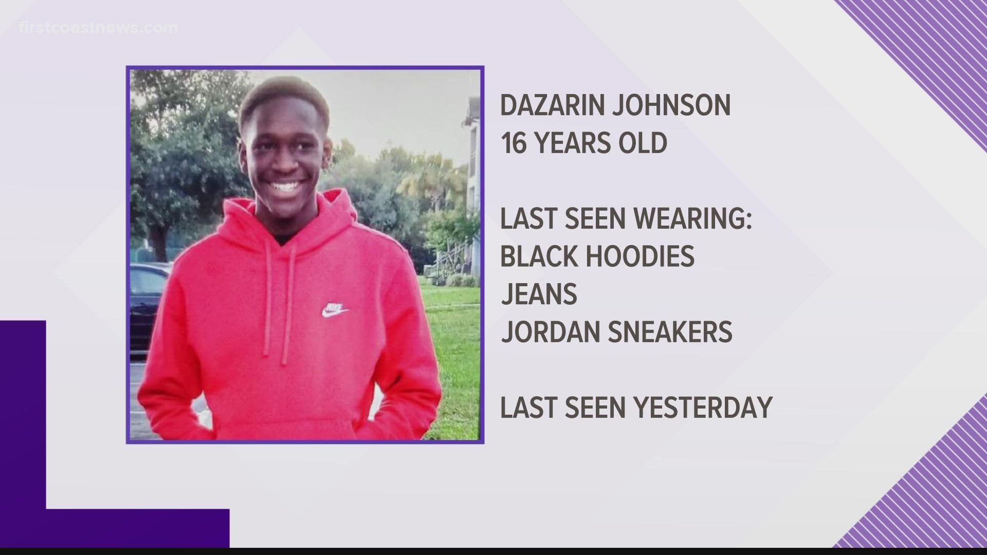 Police say Dazarin E Johnson was last seen at his residence with his mother, located at Windsong Apartments.