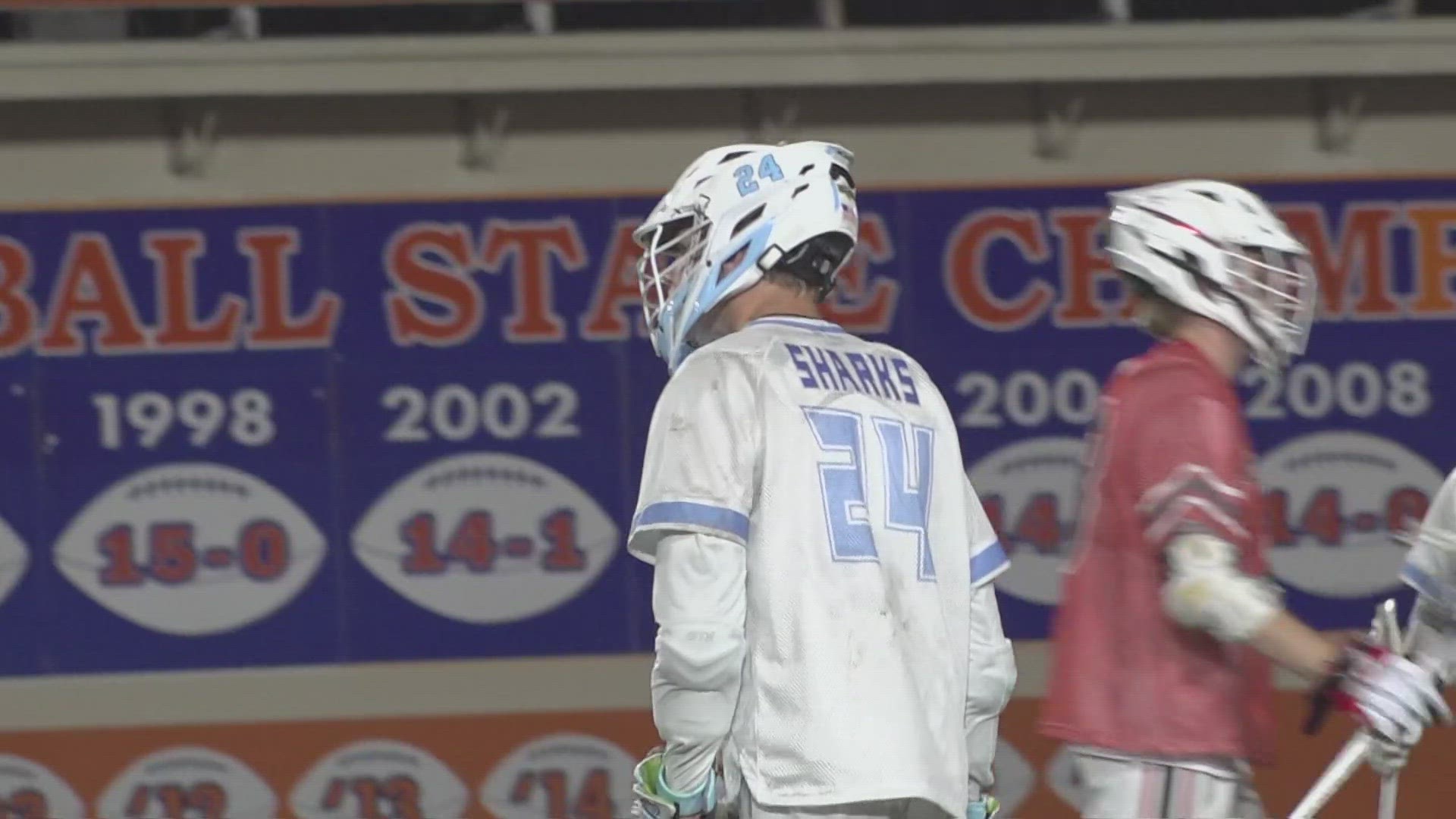 Despite scoring back-to-back goals in one minute the first half the Sharks fell short, 13-10.