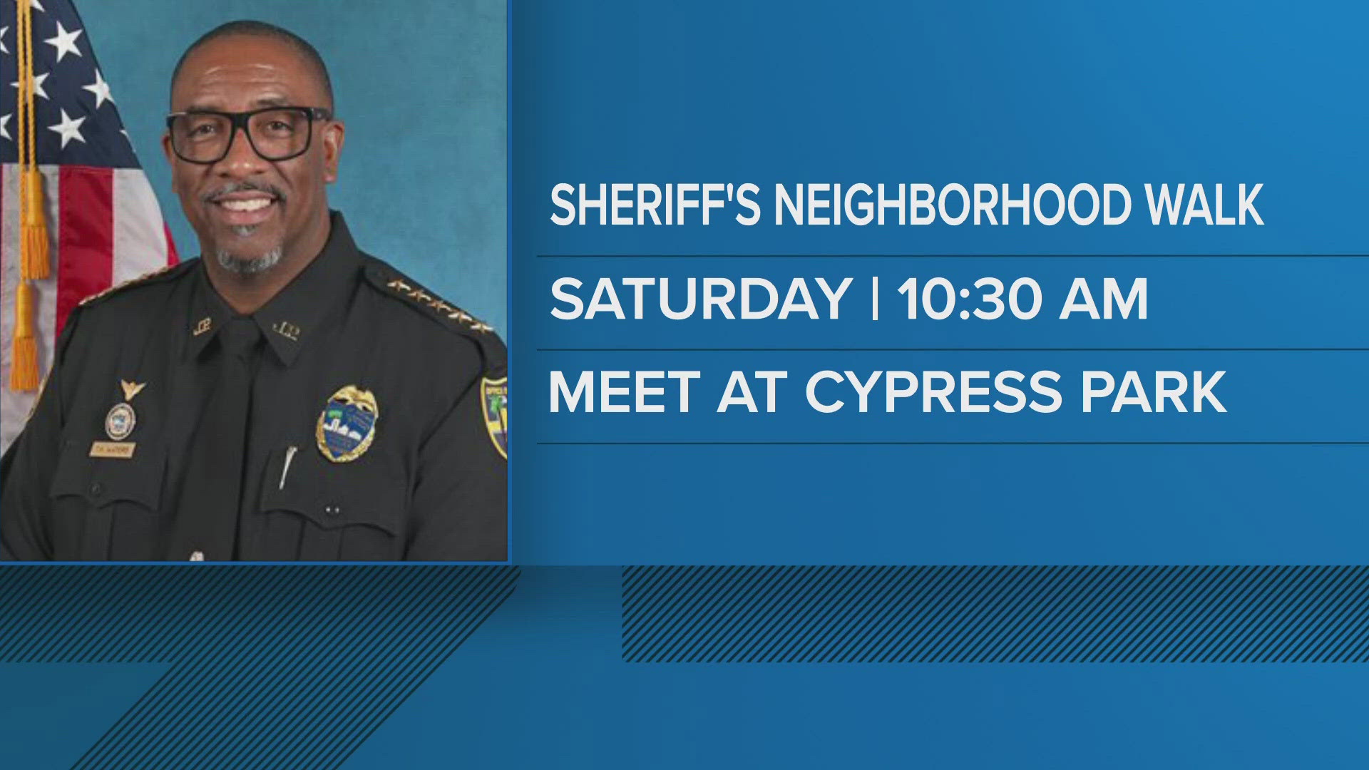 The crime prevention neighborhood walk begins at 10:30 a.m. at Cypress Park.