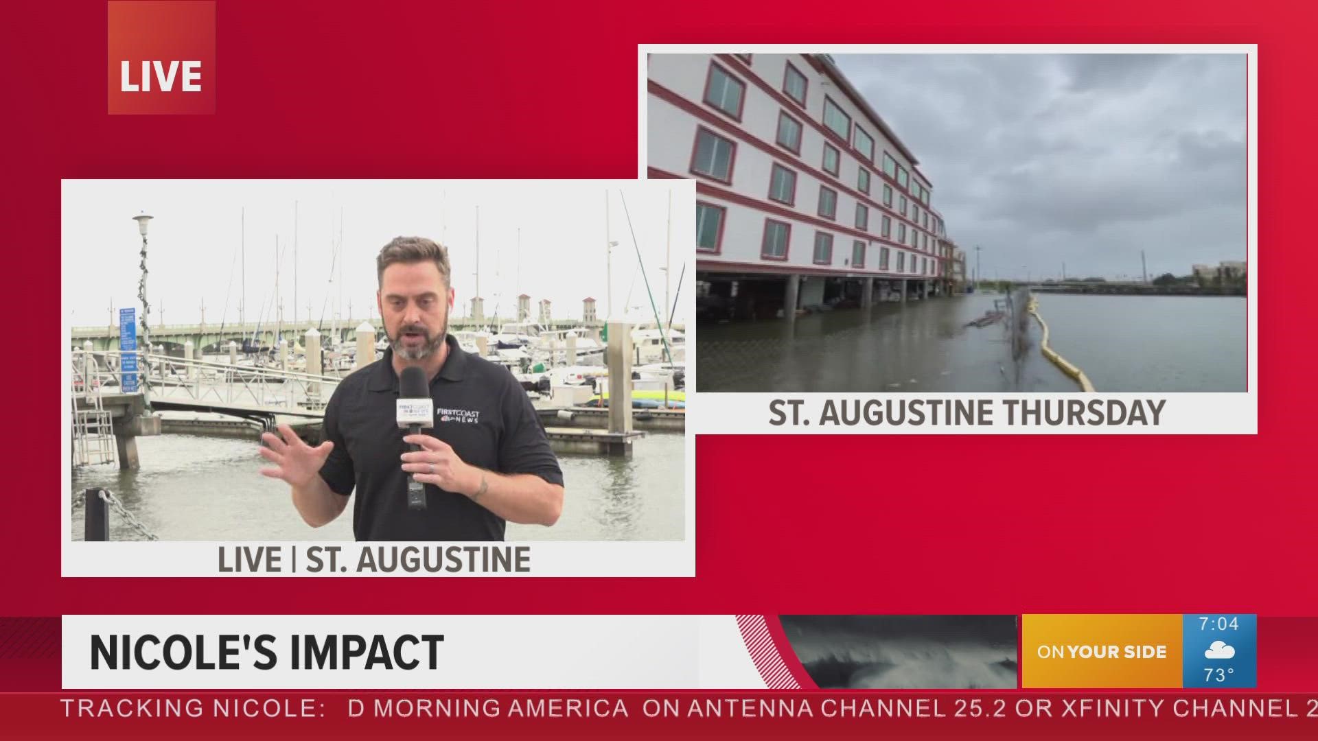 Nicole brought flooding and strong winds to St. Augustine.