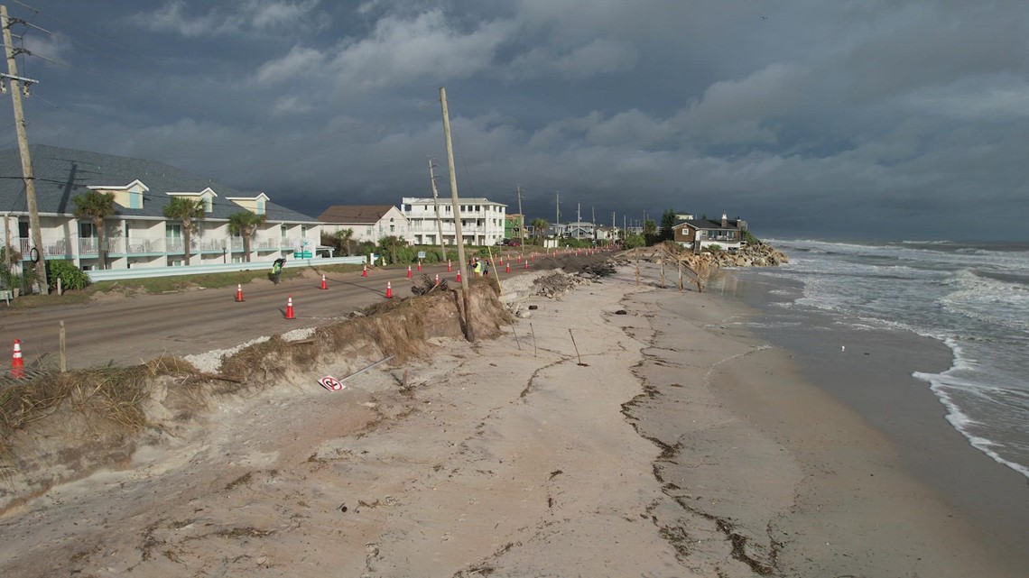 Drone video shows widespread damage Nicole left at Vilano Beach