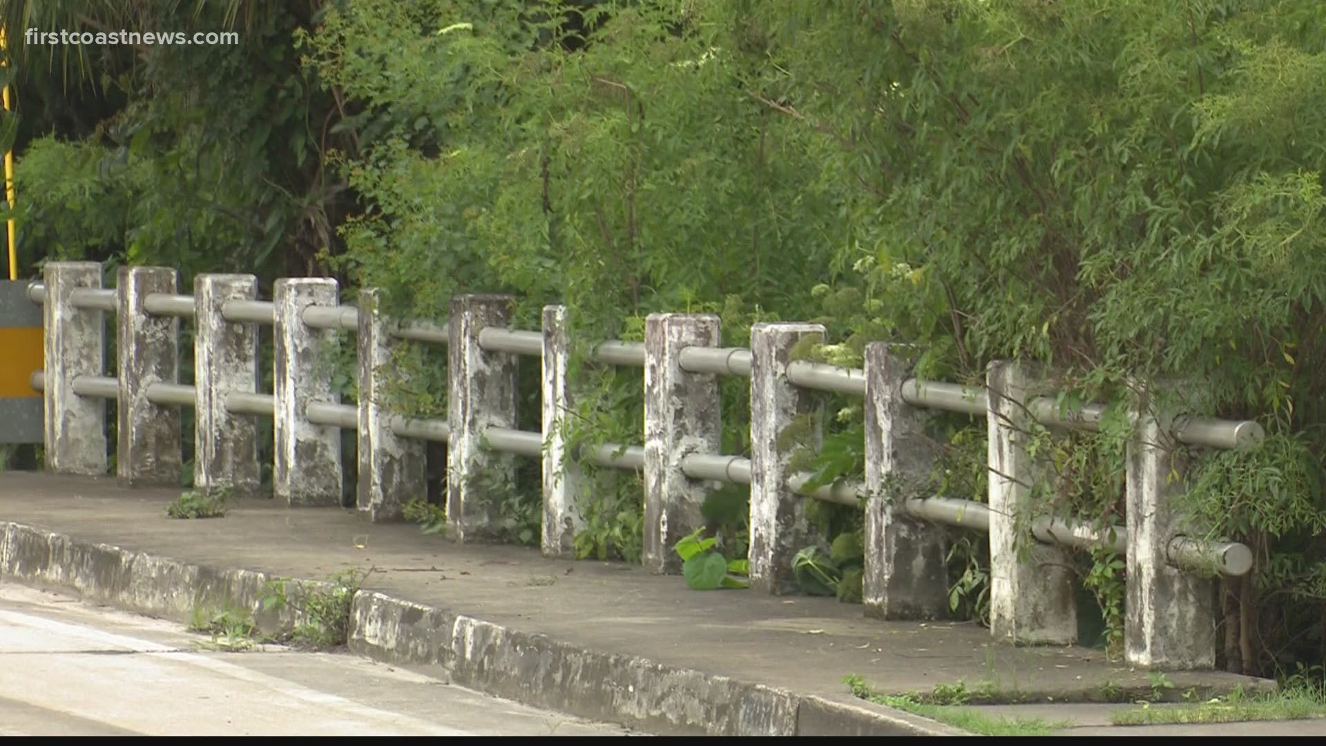 The creek flooded on Sunday, causing concern among residents ahead of Elsa.