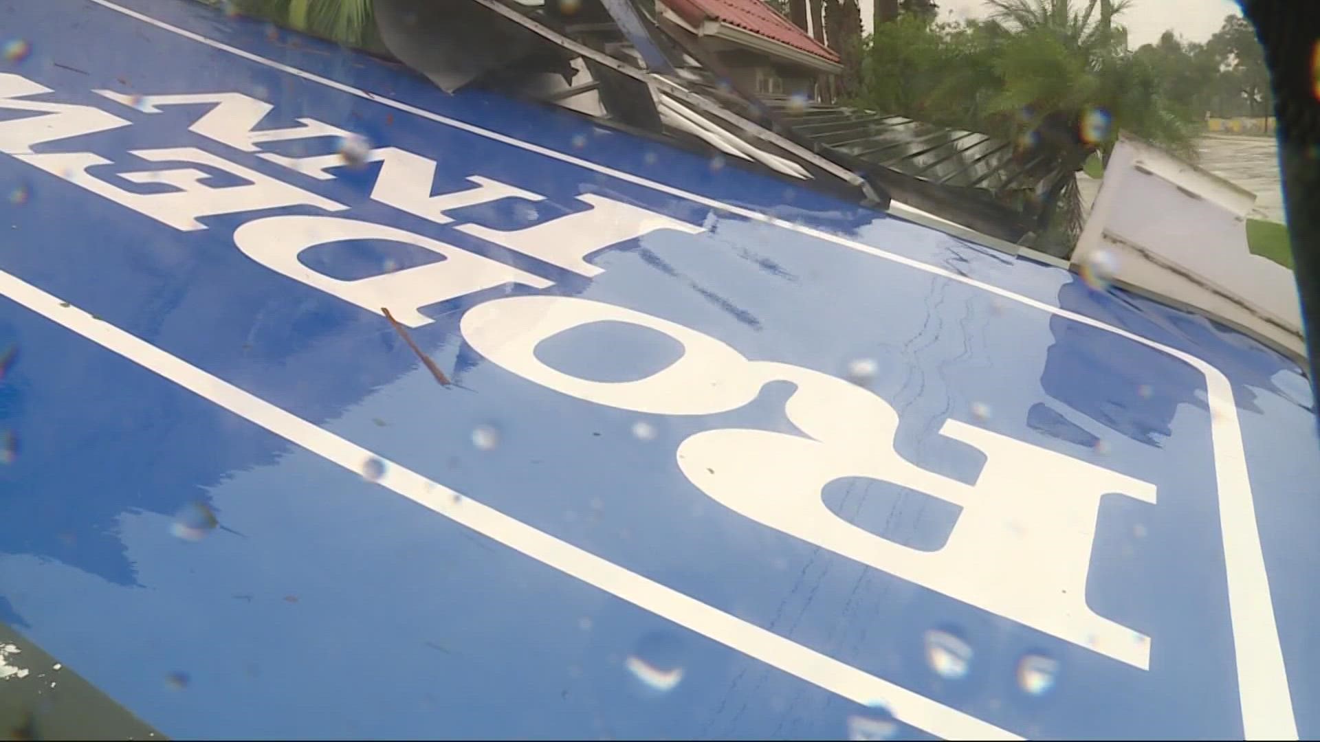Wind brought down signs and other debris as Ian came through the St. Augustine area Thursday.