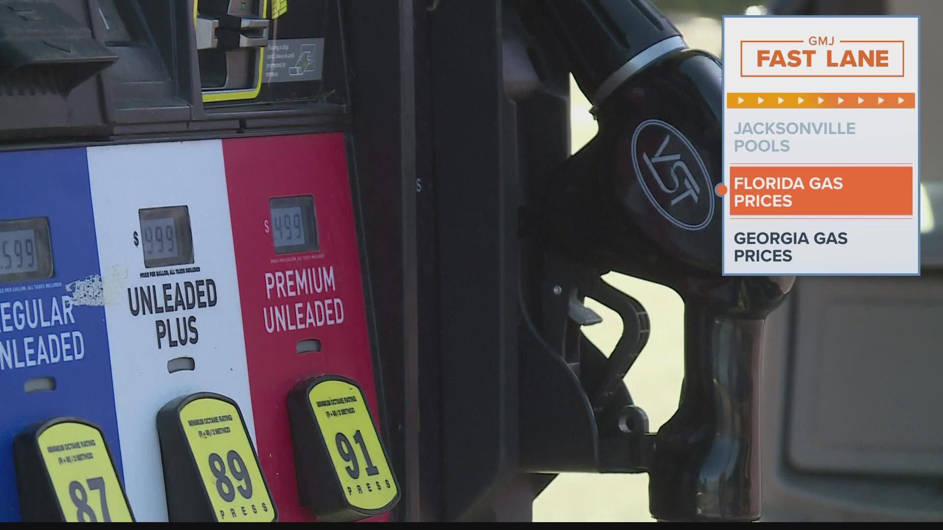 Gas prices fell in Florida for the eighth week in a row.