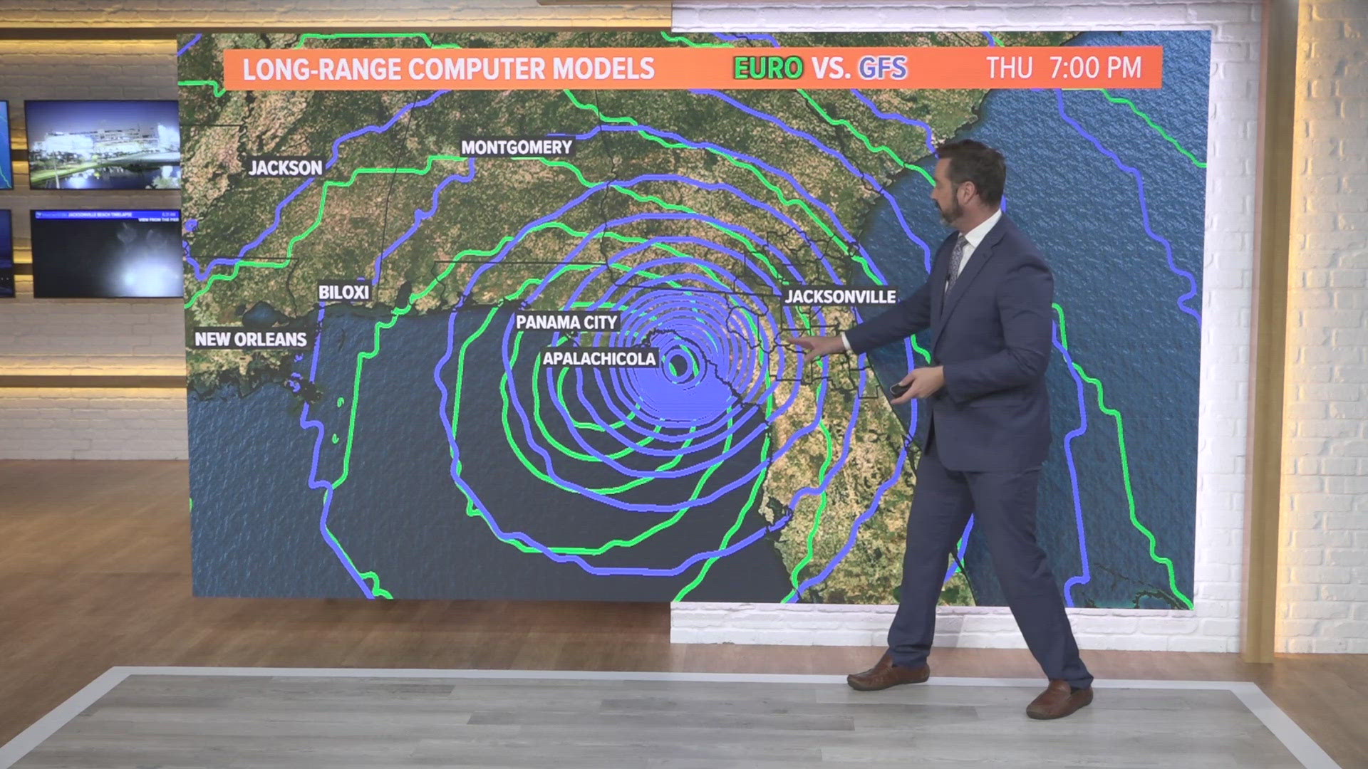 GFS computer models for the tropical wave nearing the Yucatan Peninsula, predicts the system as a stronger storm over the European computer models.