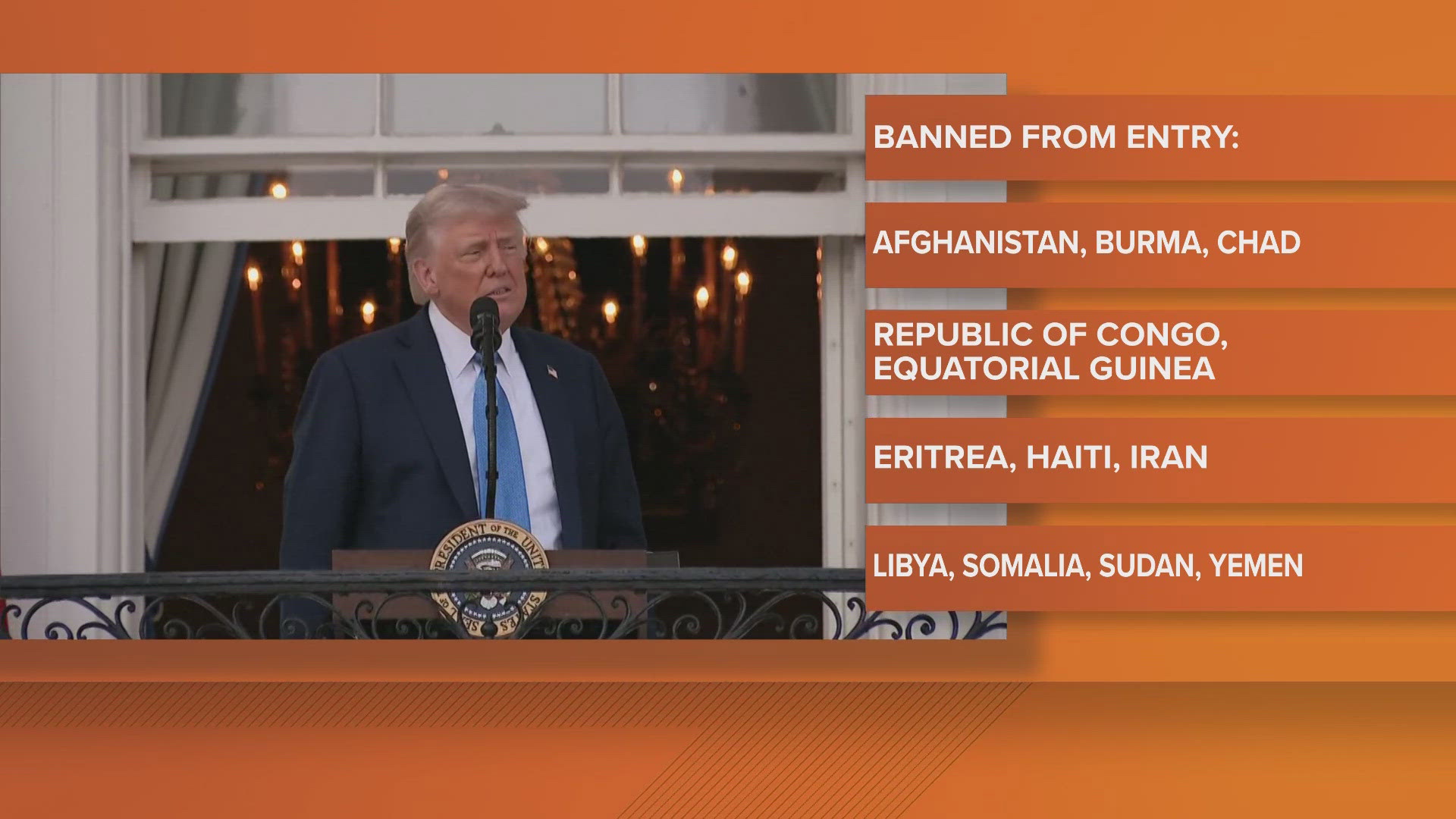 The countries include Afghanistan, Burma, Chad, Republic of the Congo, Equatorial Guinea, Eritrea, Haiti, Iran, Libya, Somalia, Sudan and Yemen.