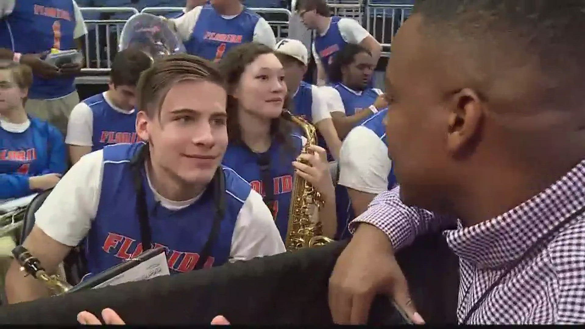 Local musician in Florida pep band at NCAA tournament
