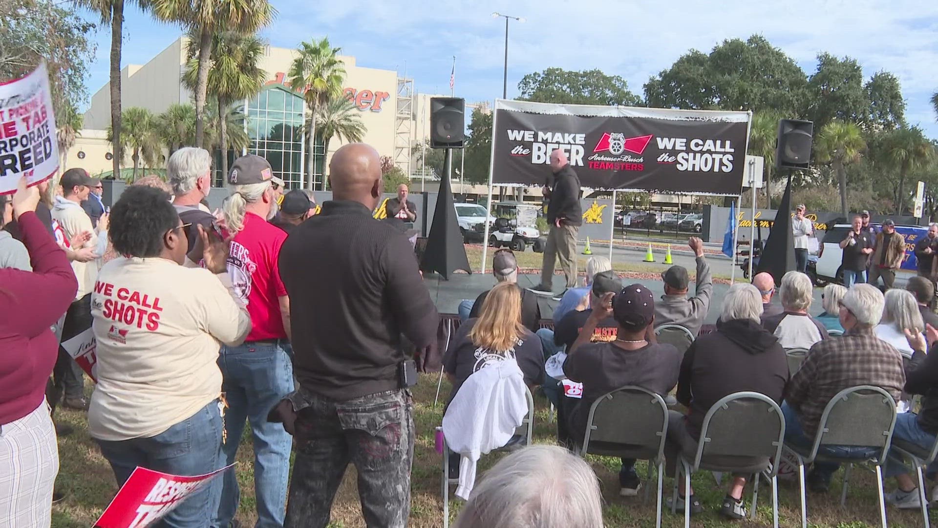 Anheuser Busch Teamsters hold rally in Jacksonville to demand new