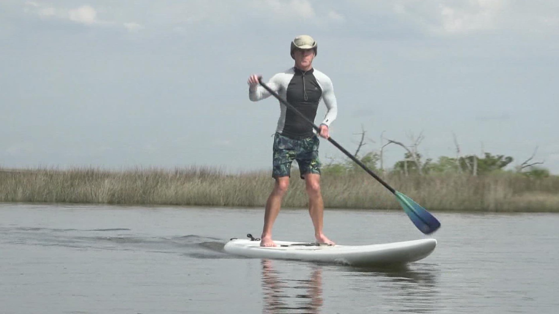 World record holder and Mayport resident Kurtis Loftus hopes to complete a 76 mile journey on his stand up paddle board in less than 24 hours