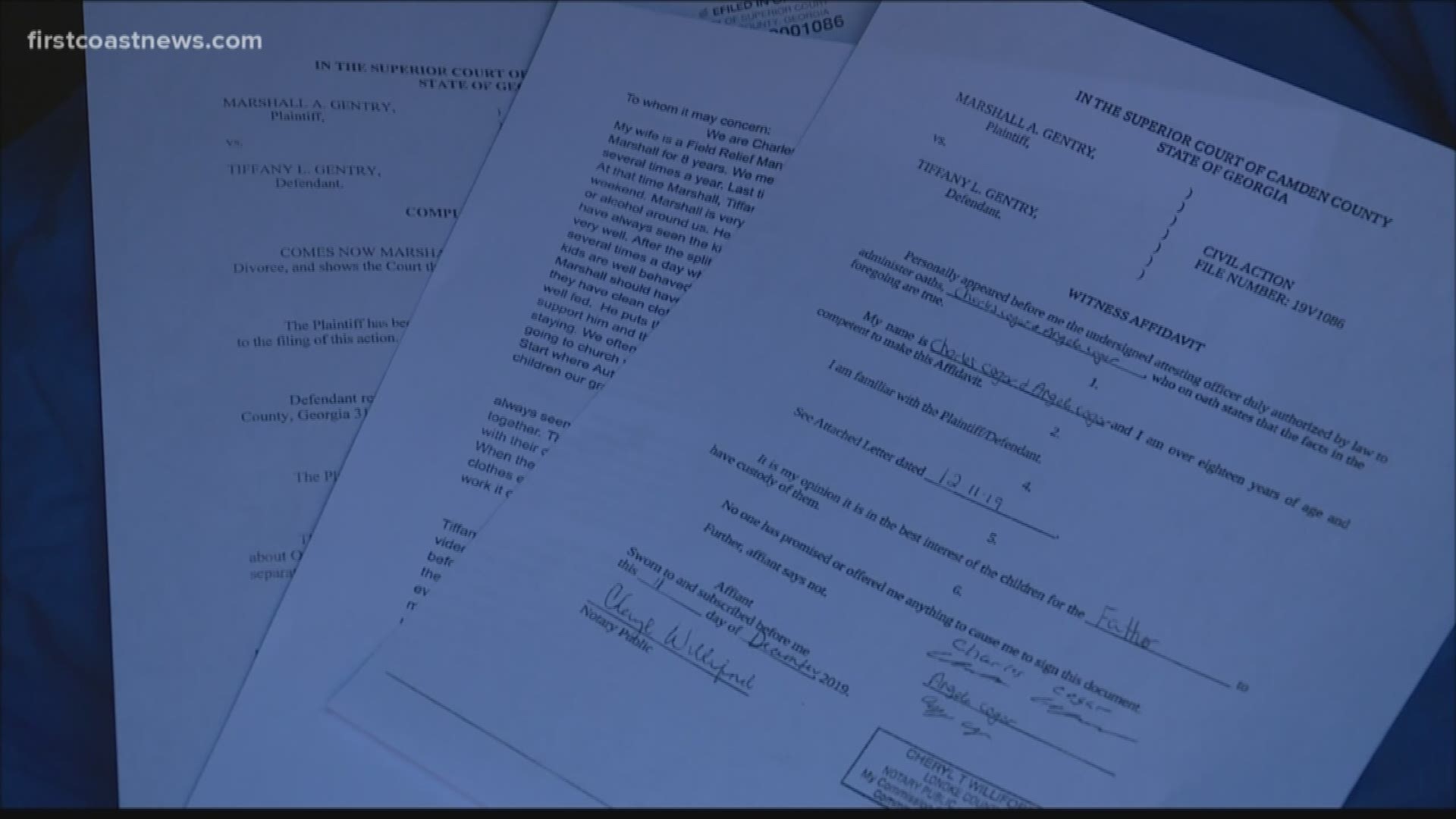 Dozens of documents were found pertaining to the couple's divorce, which was apparently dropped this month. The family tried moving to give their family another try.