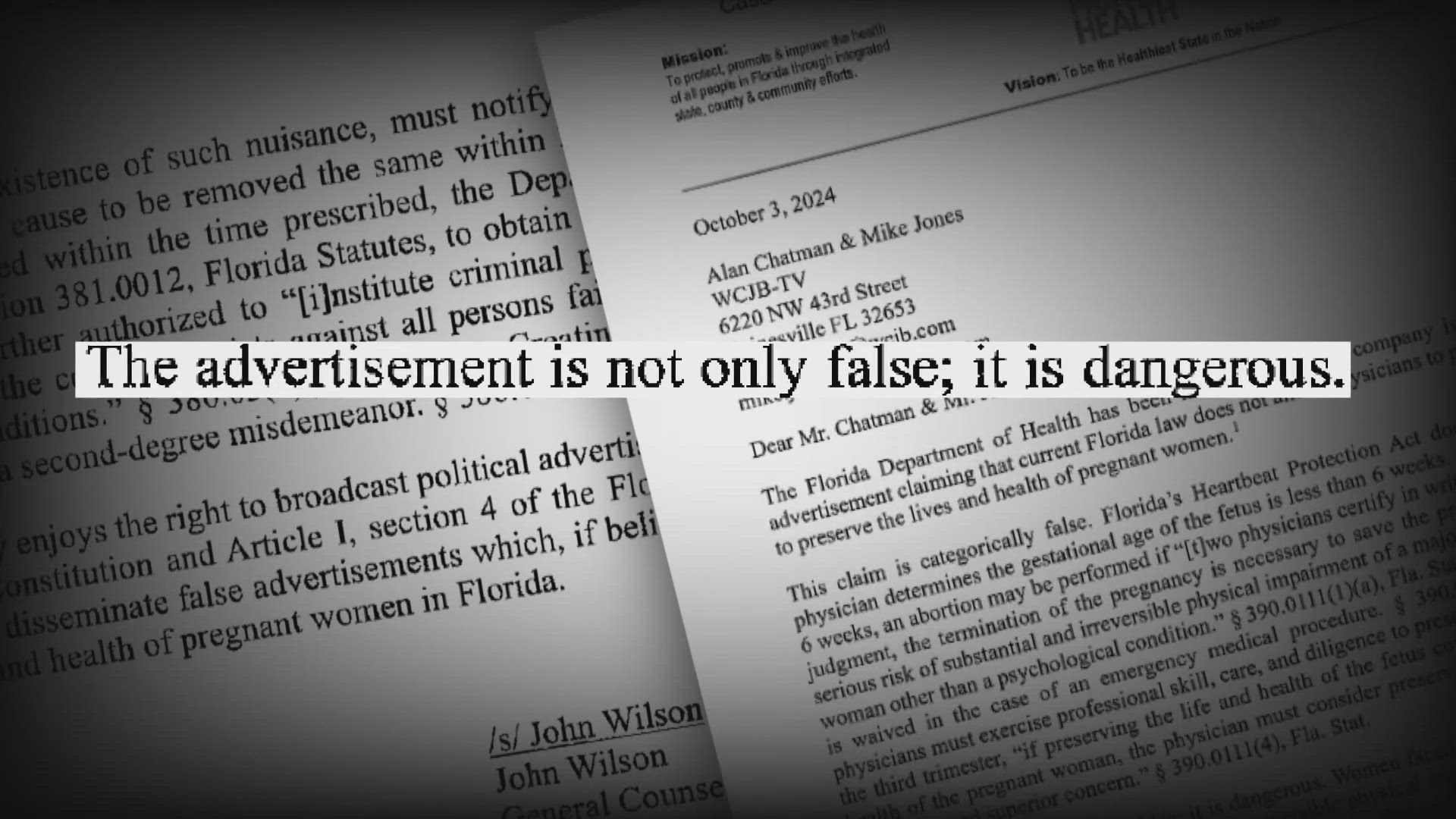 A federal judge told the State of Florida that it was violating a campaign's First Amendment rights by threatening TV stations that ran its campaign ad.