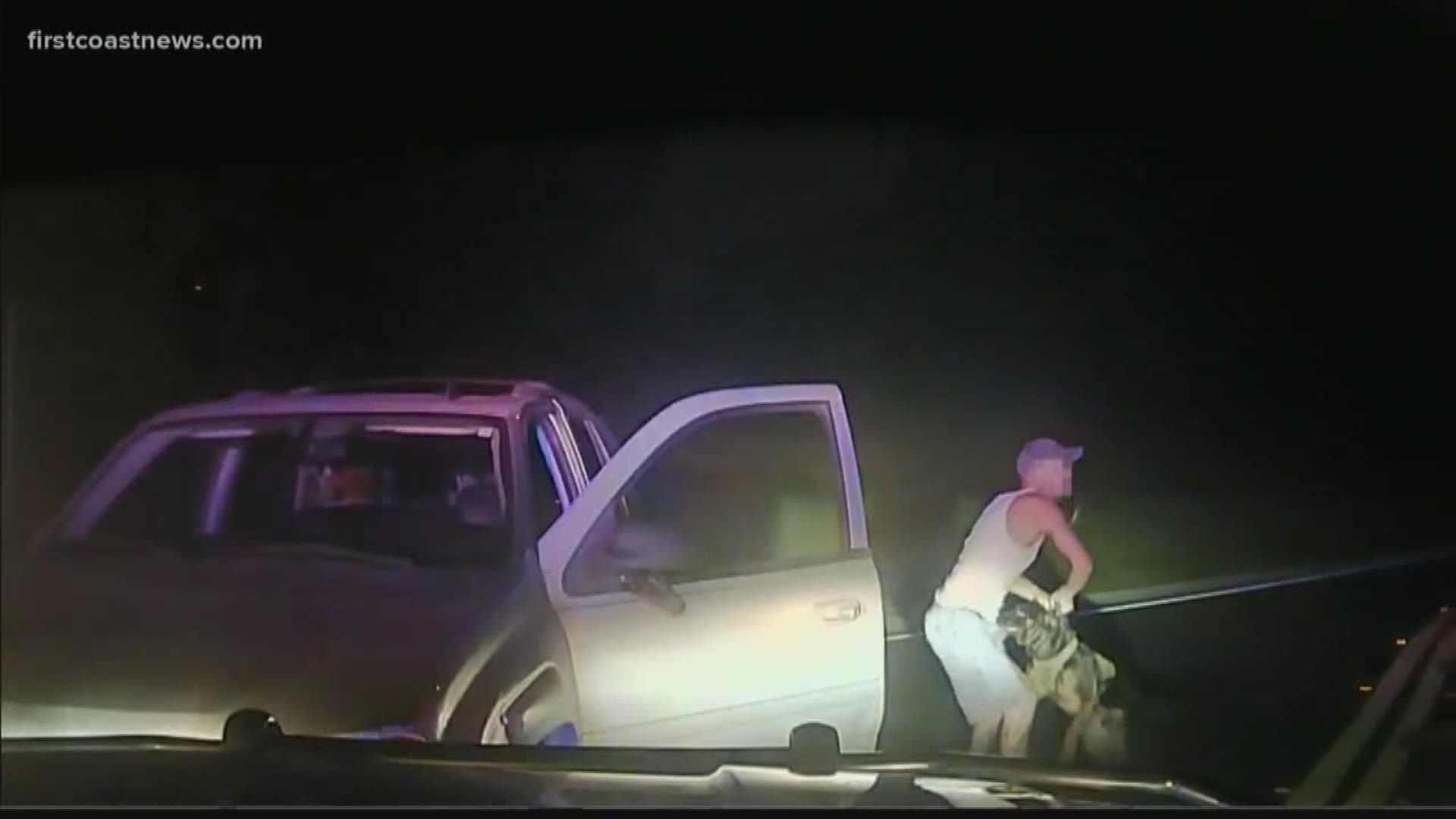 A Columbia County man was brought to the ground by a deputy and his K-9 then thrown in handcuffs after leading the deputy on a chase.