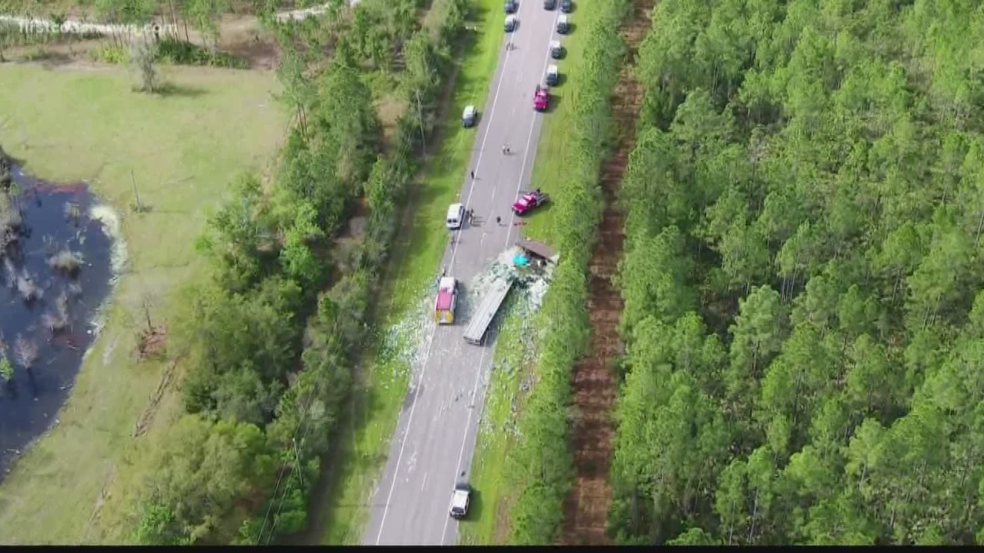 Two people are dead and one man was seriously injured in a crash involving a semi-truck in the San Mateo area of Putnam County on Wednesday afternoon, according to Florida Highway Patrol.