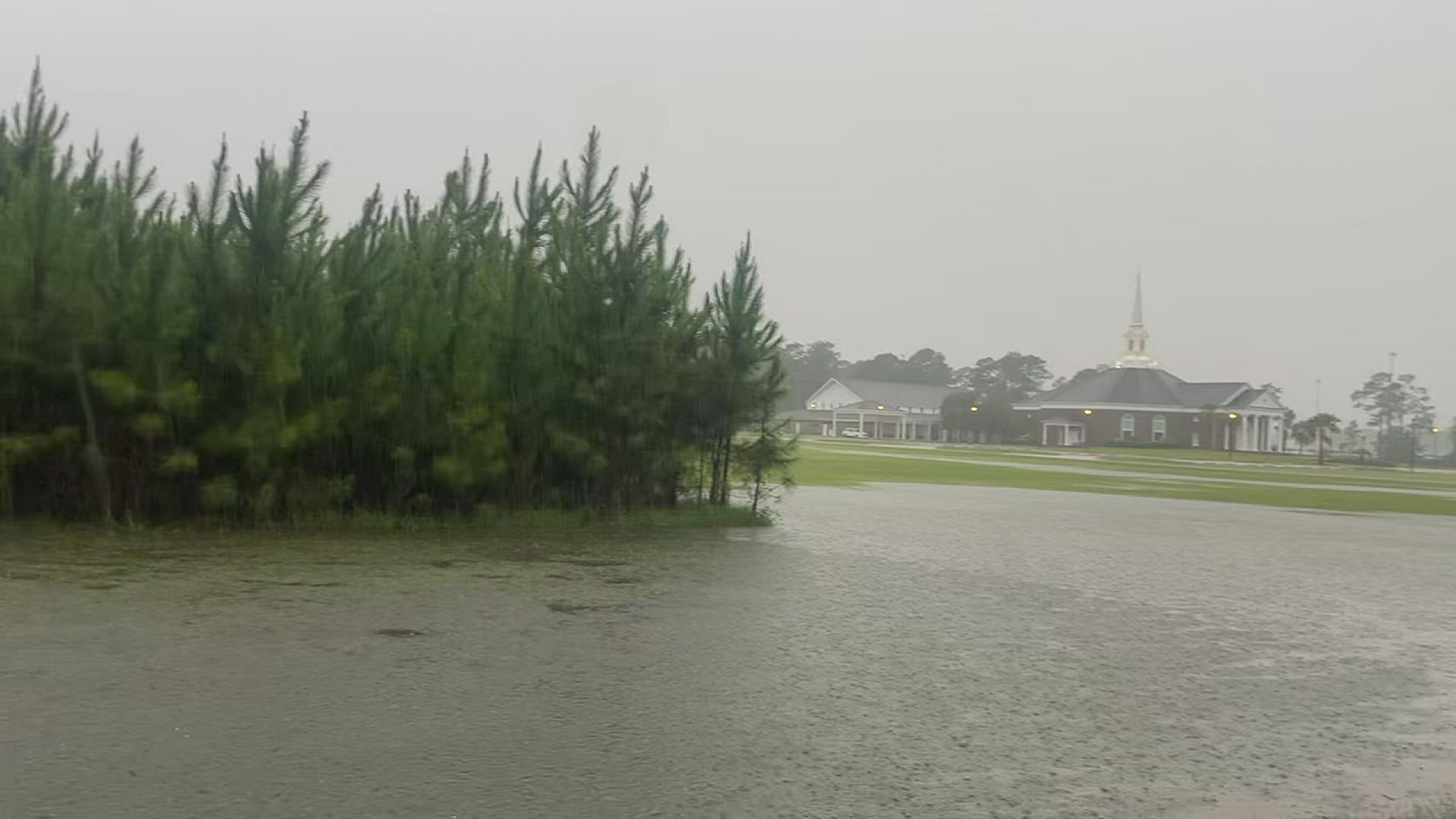 Glynn County with a flood warning until 5 p.m.