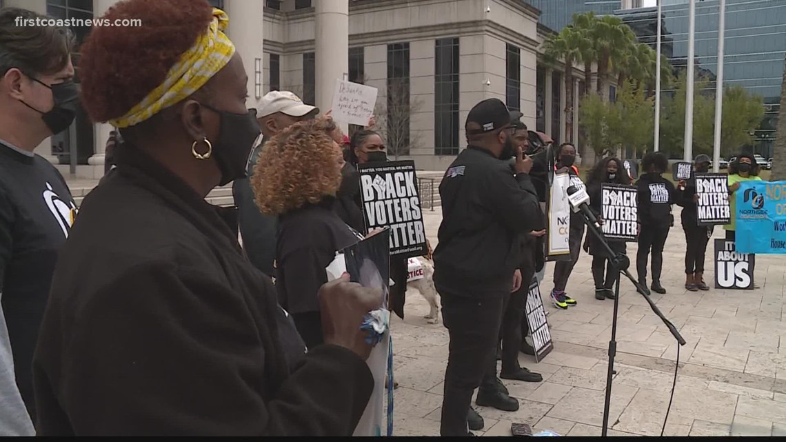 Northside Coalition, Black Voters Matter host protest outside Duval County courthouse Wednesday