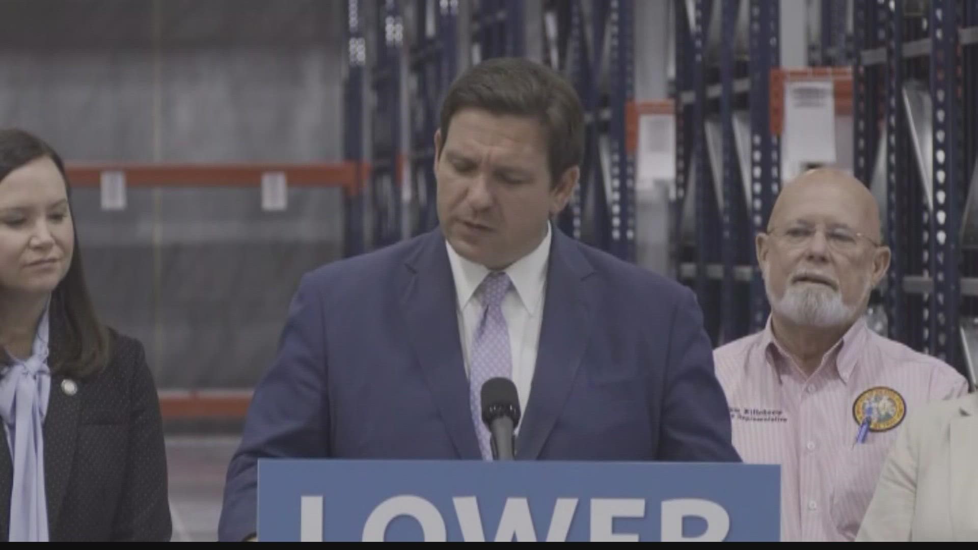 Governor DeSantis says the agency did not comply with public records request.