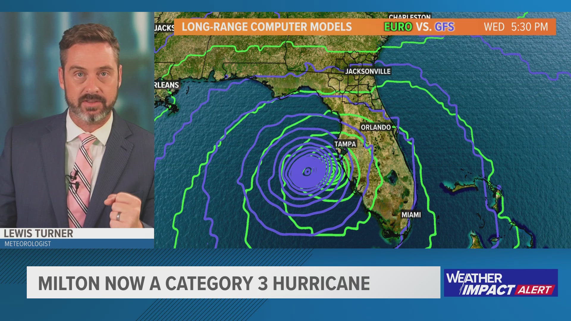 Milton strengthened into a Category 3 hurricane Monday morning, and is expected to become a Cat 4 at some point during the day.