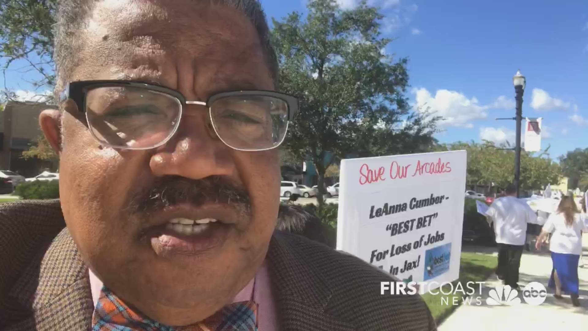 Internet cafe workers are protesting the closing of gaming centers across the First Coast, they are trying to save their jobs.