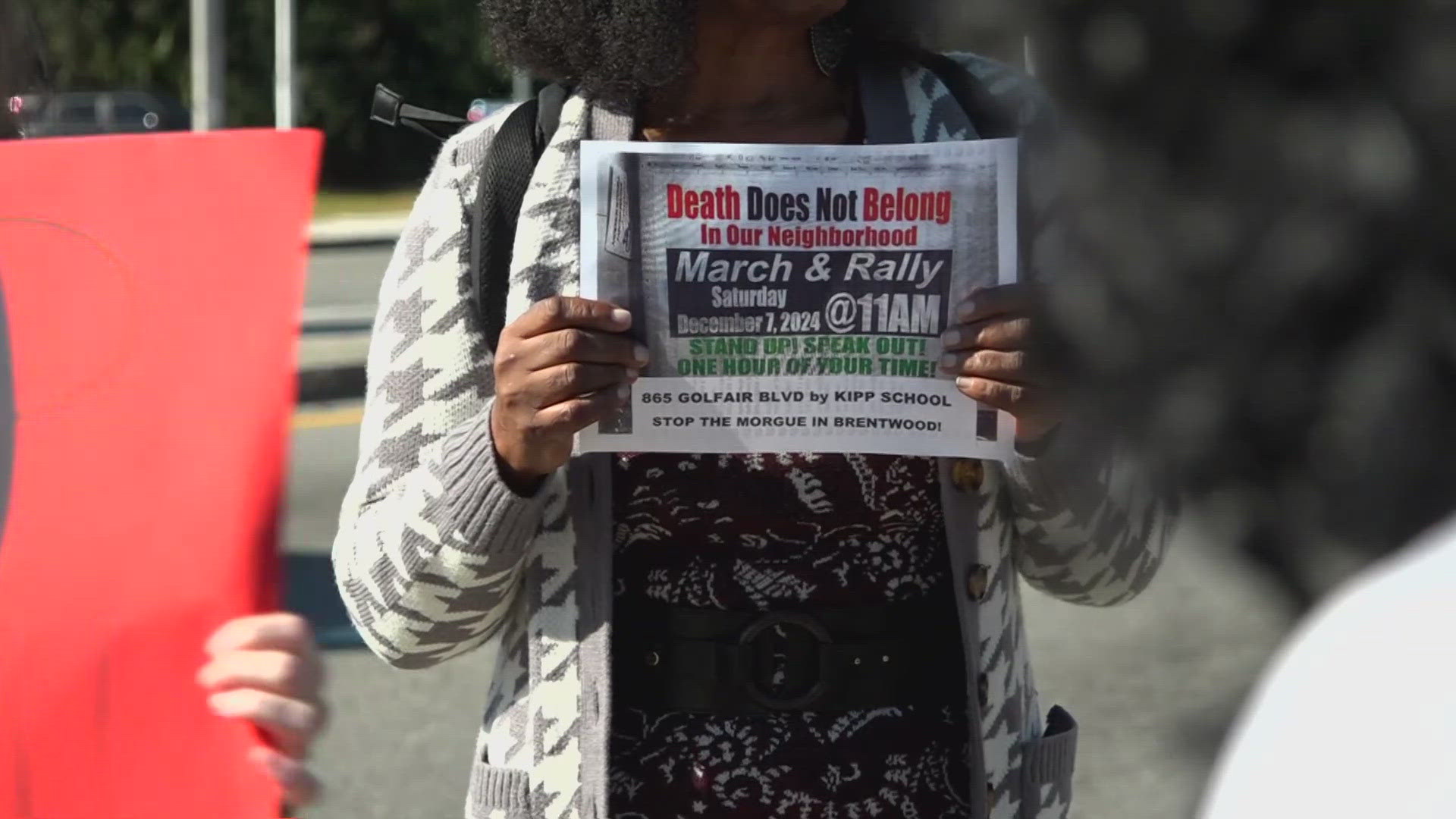 The same group that fought against a liquor store being built next to a school in Brentwood is protesting again. This time, to stop a new medical examiner's office.