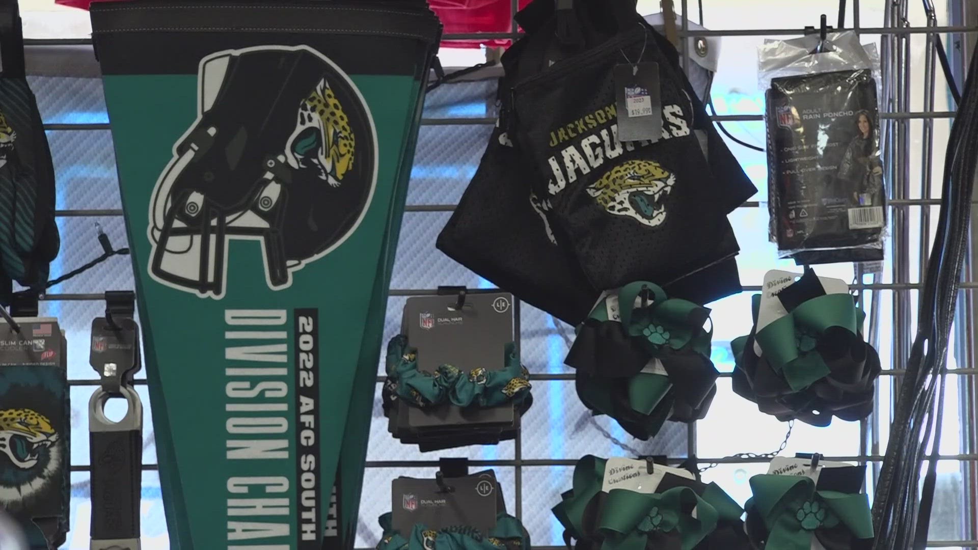 The owner of Sports Mania in Jacksonville Beach said he pre-ordered roughly $50,000 worth of Jaguars gear before the season-ending loss to the Titans.