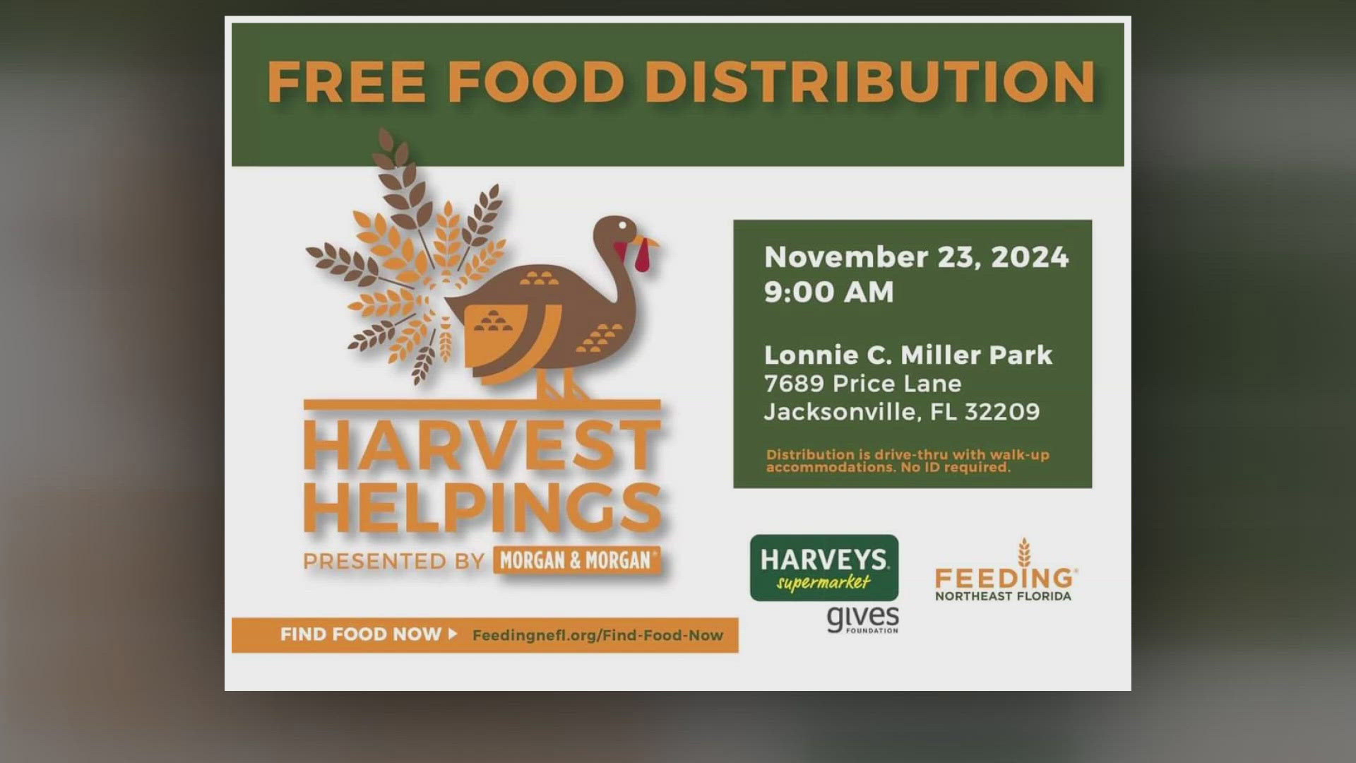 Feeding Northeast Florida will have the event on Saturday at 9 a.m. at Lonnie C. Miller Park in Jacksonville.