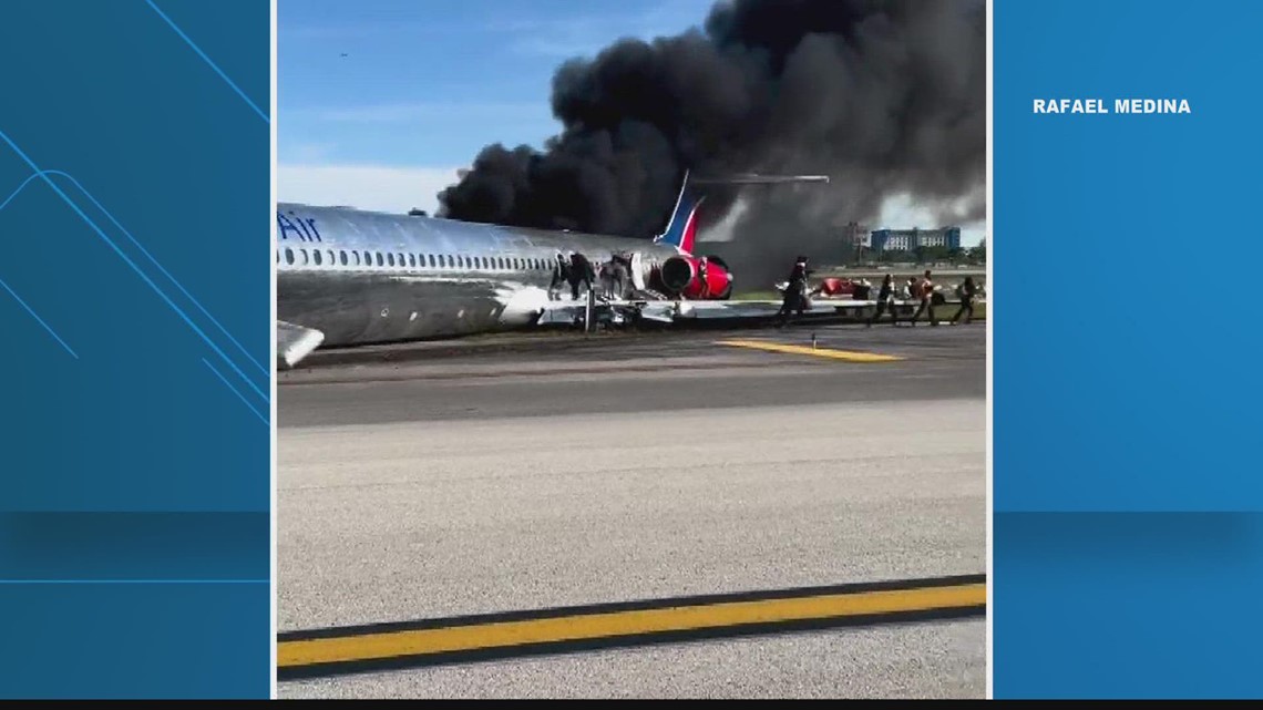 Watch: Plane Skids Off Runway, Catches Fire In Miami | Firstcoastnews.com