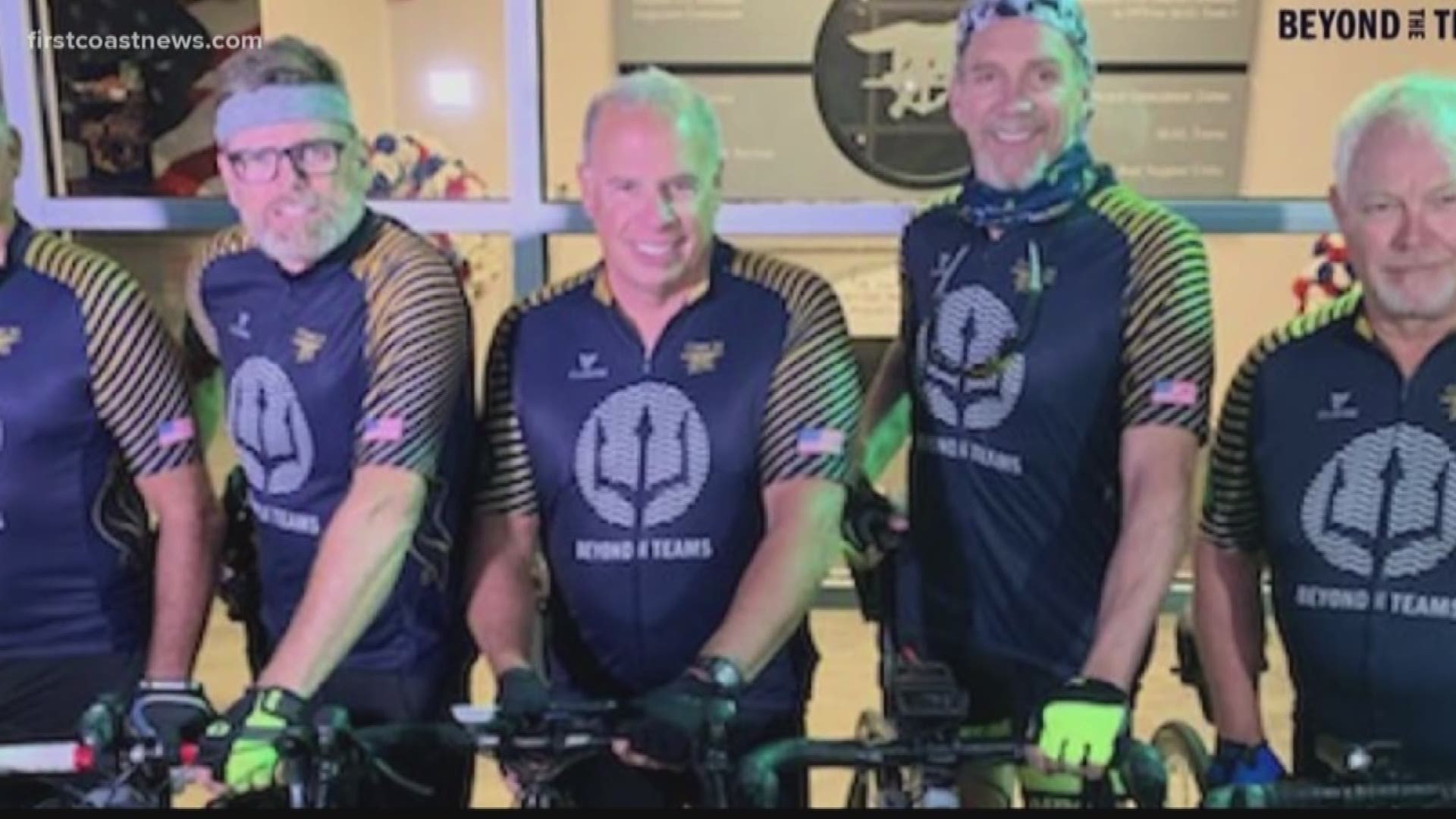 A group of Navy SEALs made a stop in Jacksonville as they bike down the East Coast for a good cause.