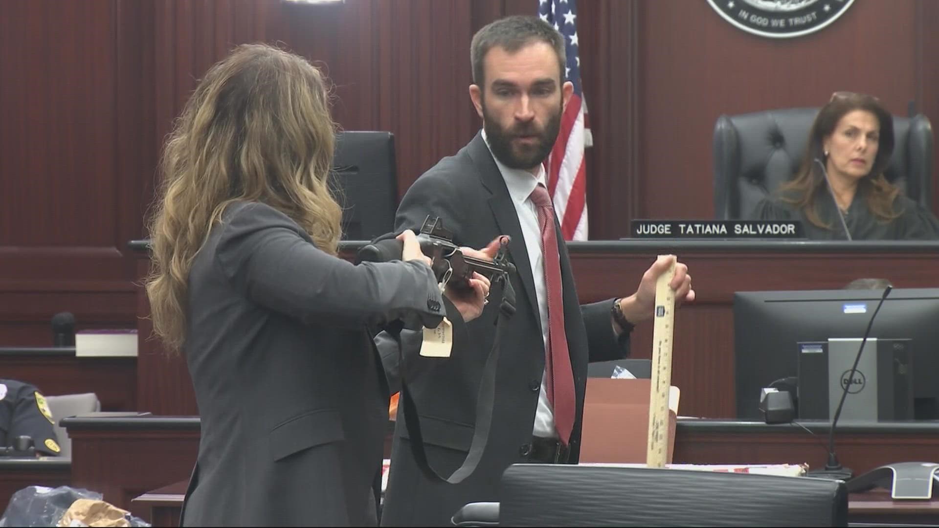 In the trial of Jacksonville man Chad Absher, who was convicted of killing his ex-girlfriend, attorneys tried to say the victim shot herself. Absher was convicted.