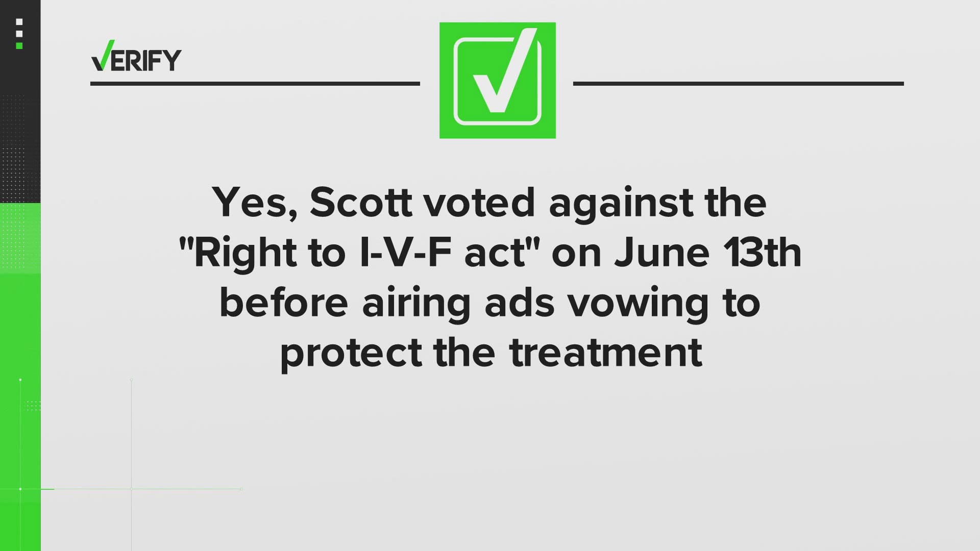 Republican Senator Rick Scott's voting record and comments about IVF are causing questions about where he stands on the issue.