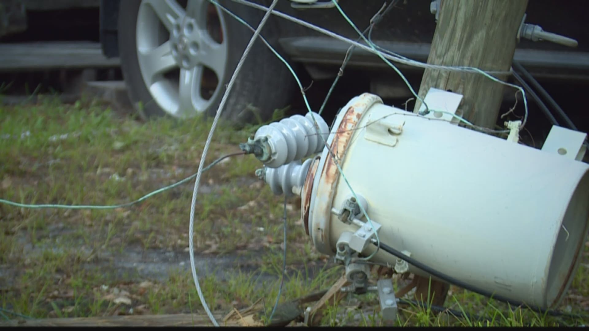 Over a dozen families say not only are they without power and without water, they're also without answers after their utility company denied being responsible for a transformer that was destroyed during Irma.